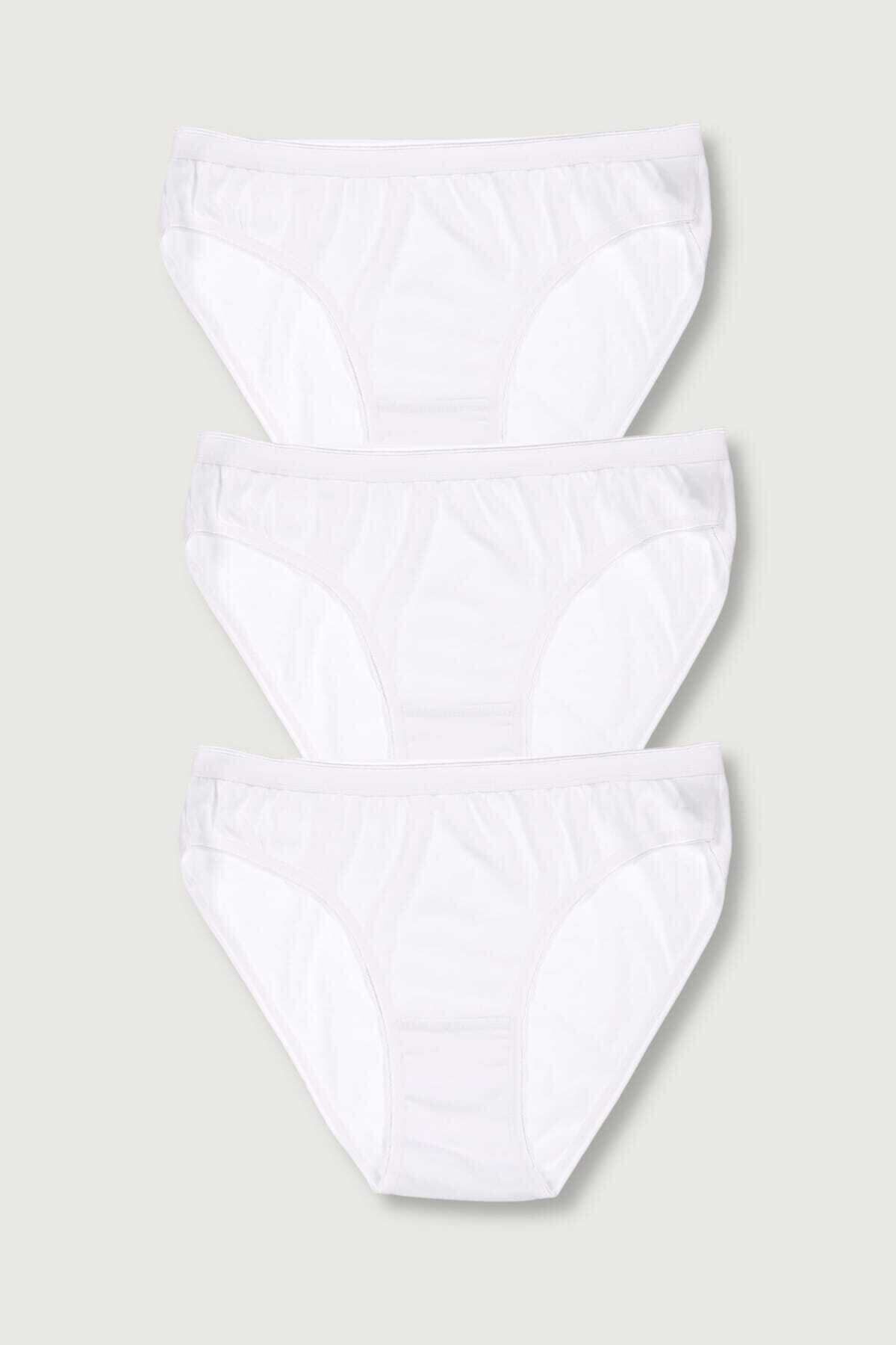 KEYAL Tutku Kadın Beyaz 3'lü Paket Bikini Külot ELF568T0635CCM3