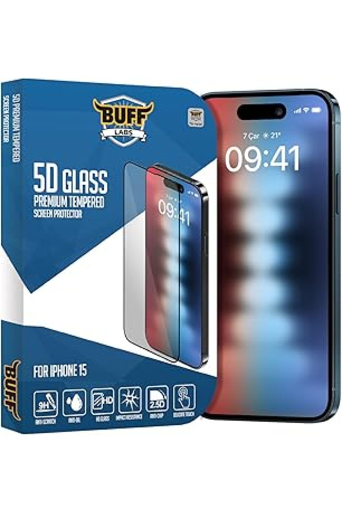jupiter global bazaar Buff Labs Iphone 15 Ile Uyumlu 5D Glass Ekran Koruyucu