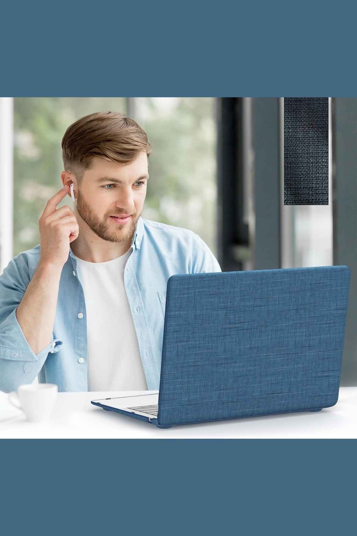 Fuchsia-حافظة قماشية واقية رفيعة فاخرة متوافقة مع ماك بوك إير 13 مع حامل 5