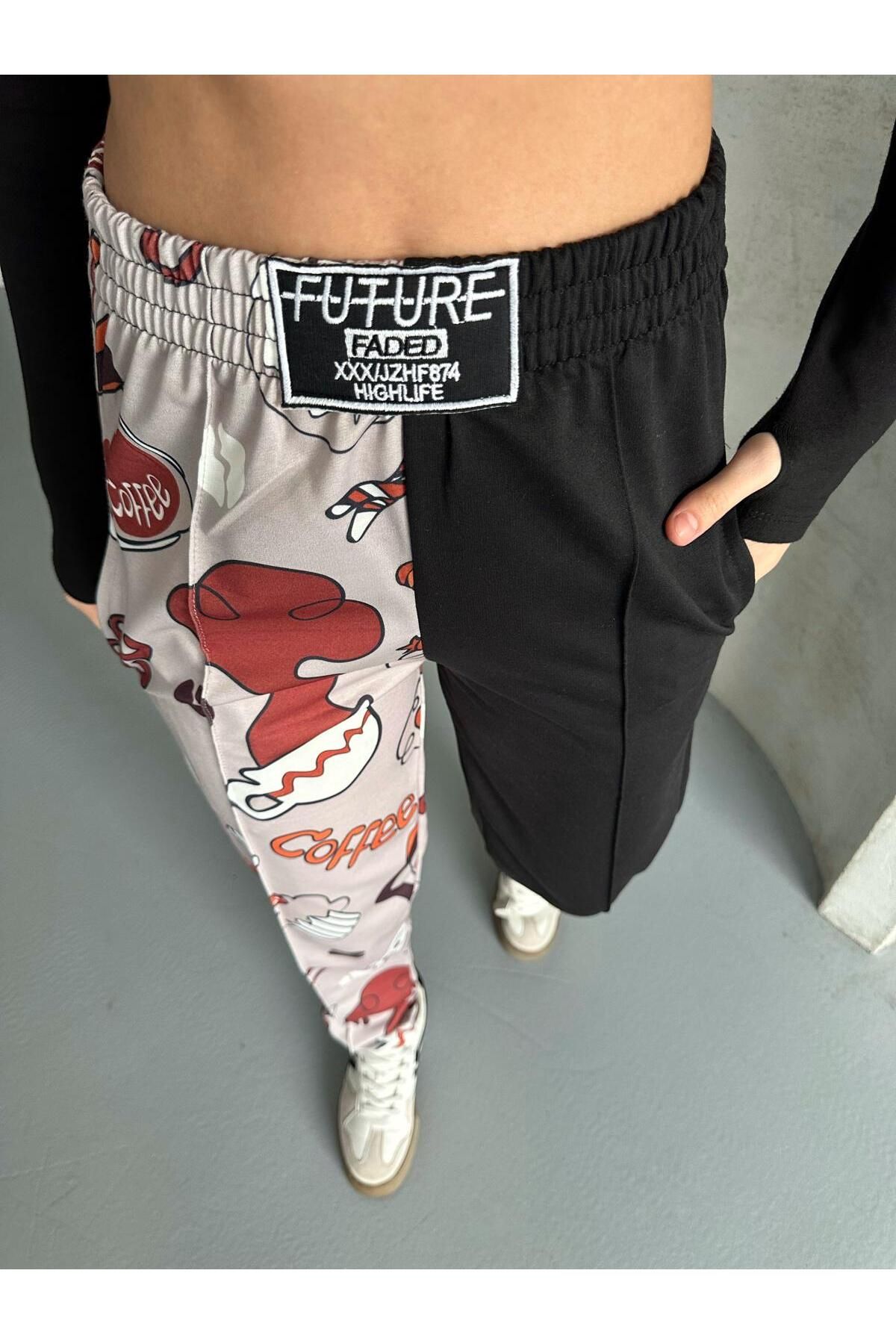 RPT MODA-Digital Printed Double Color Patterned Comfortable High Waist Jogger Bottom Tracksuit 2