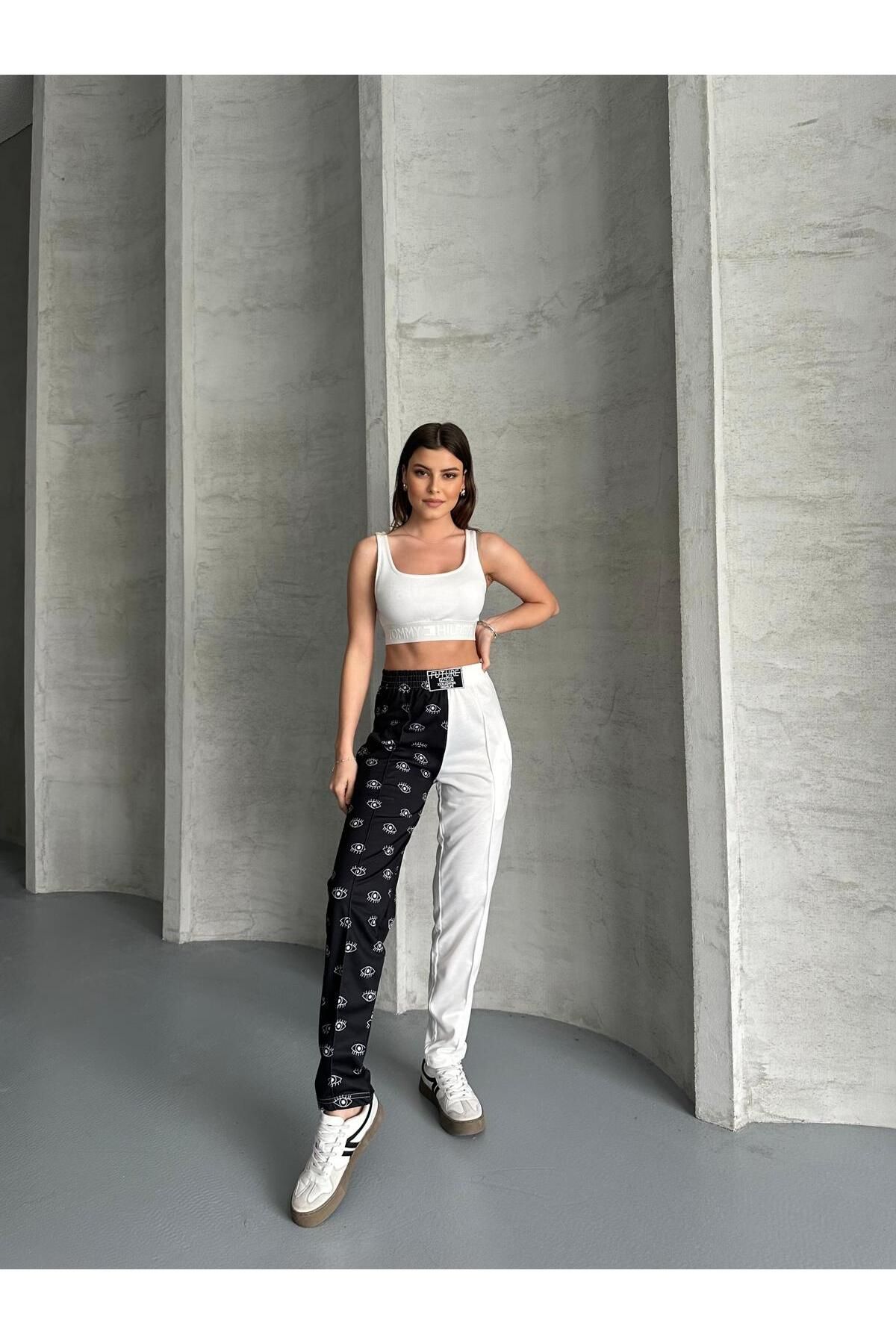 RPT MODA-Digital Printed Double Color Patterned Comfortable High Waist Jogger Bottom Tracksuit 4