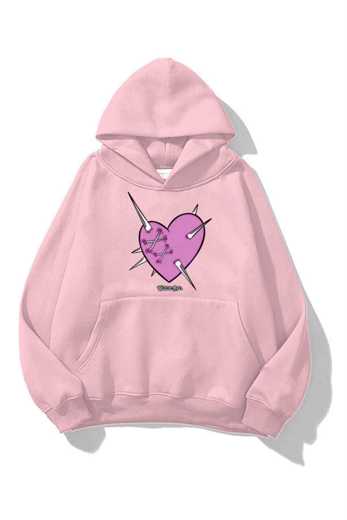 Trendiz-Hanorac unisex Strange Love Hanorac roz 1