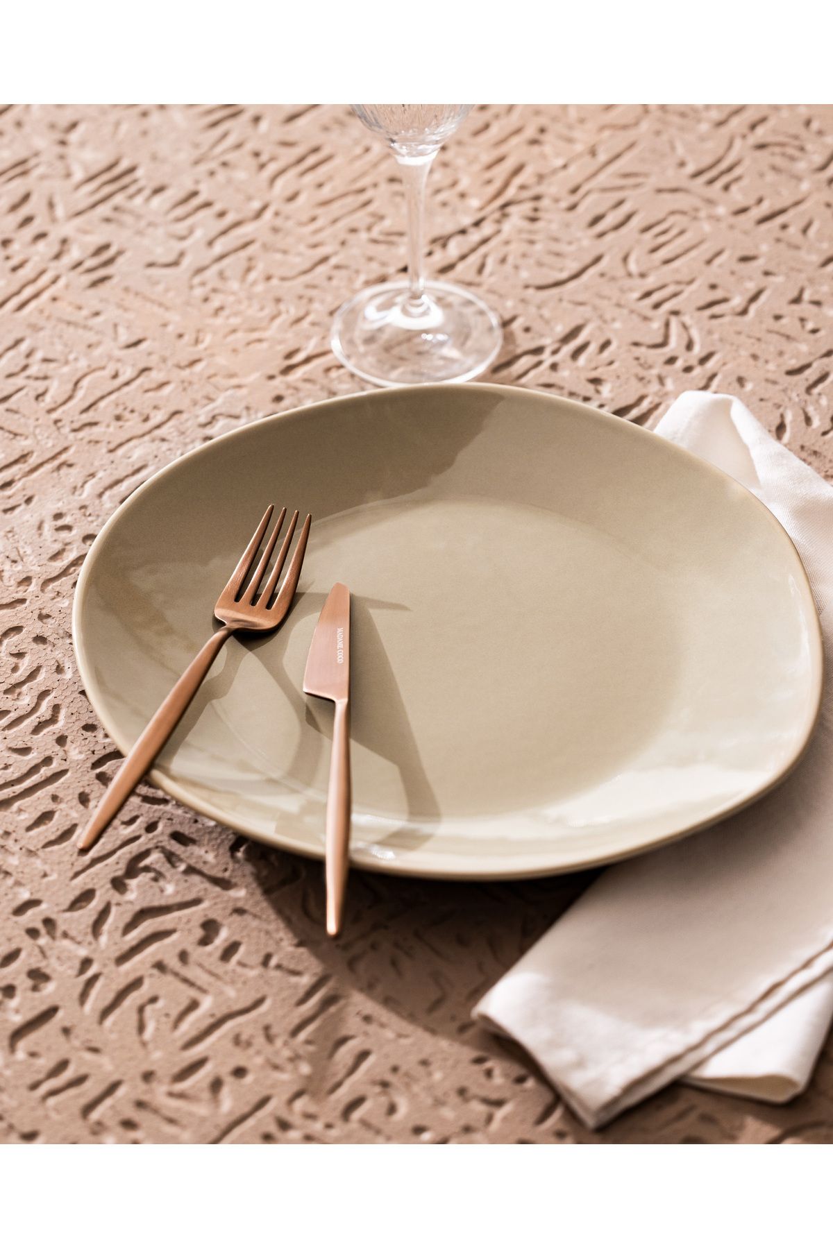 Souci Servis Tabağı - Bej - 30 cm - 2