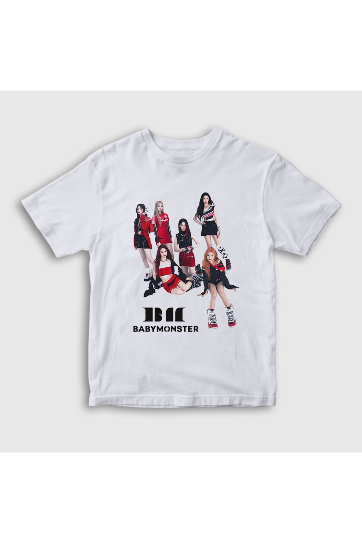 Presmono Unisex Çocuk Beyaz Band K Pop Baby Monster Babymonster T