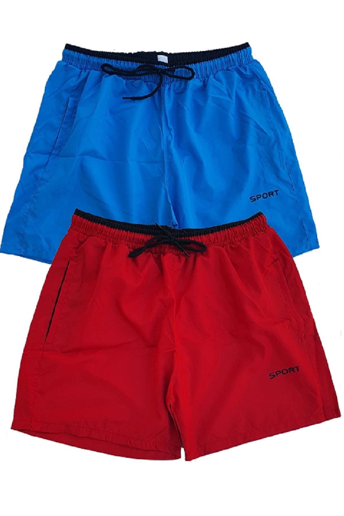 makiteks-2 Pieces of Swim Shorts - 2 Pockets, Mesh Inside, Elastic Waist and Lacing Cord 1