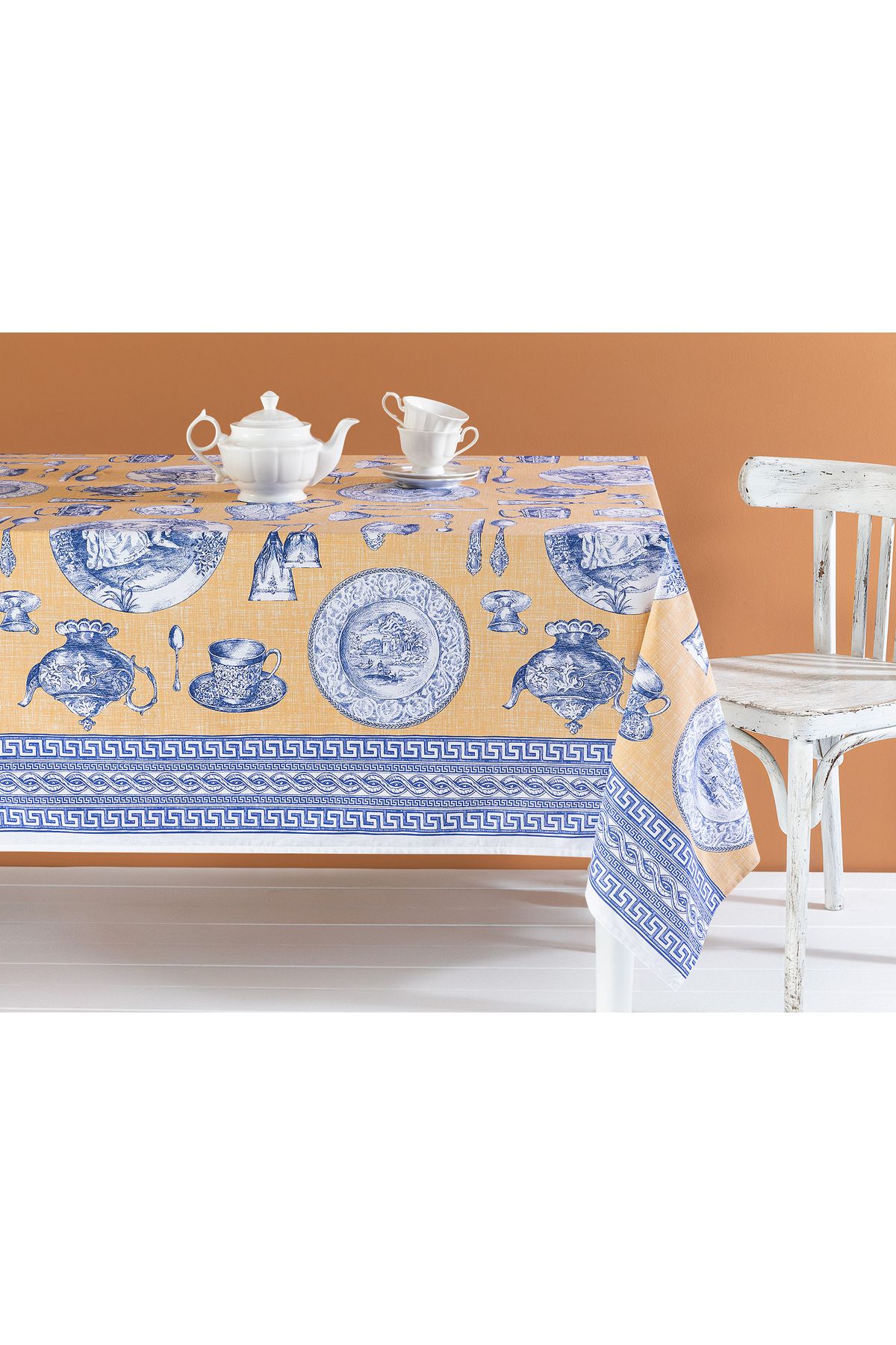 رومیزی آبی سفره Pompere Polycotton اورجینال Madame Coco