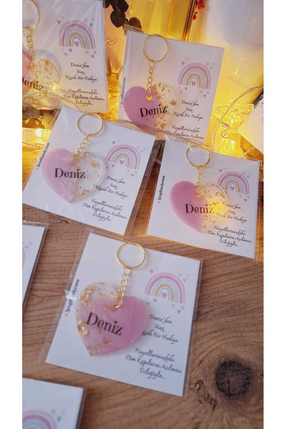 sevgiliatolyemm mutluluk getirmesi dileğiyle İSİMLİ VE KARTLI ANAHTARLIK 5 ADET  DOĞUM GÜNÜ BEBEK BABYSHOWER HEDİYELİK fotoğrafı 3 (önizleme)