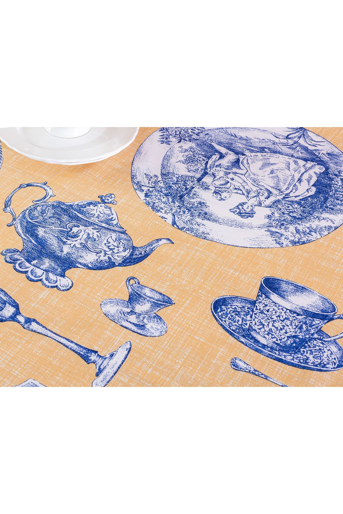 رومیزی آبی سفره Pompere Polycotton اورجینال Madame Coco