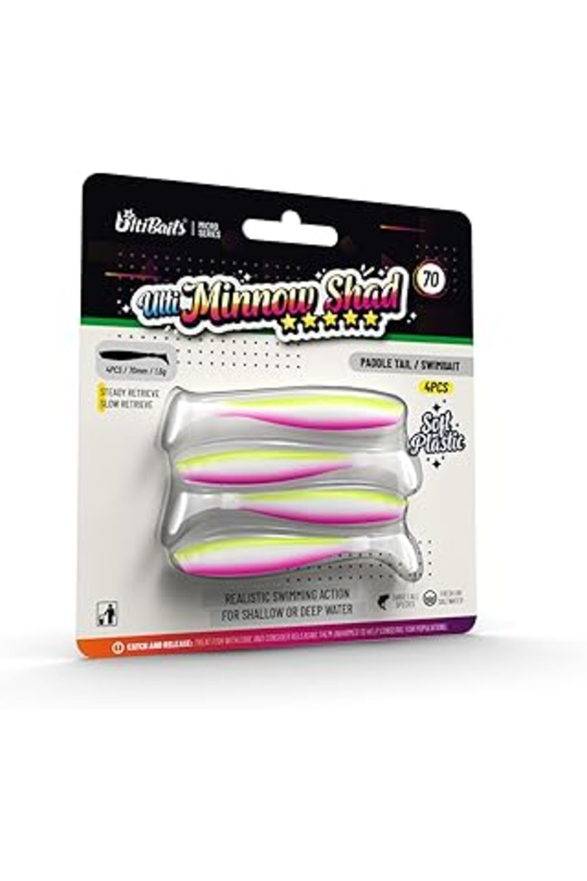 robotrend Ultibaits Minnow Shad Silikon Yem 70Mm 1,6Gr 4 Adet