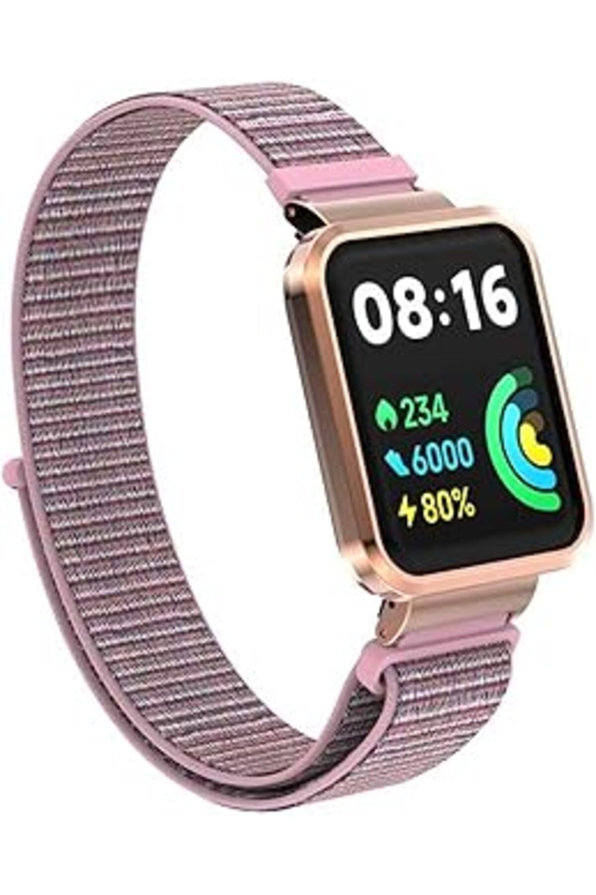 karadağsb Microsonic Xiaomi Redmi Watch 2 Lite Hasırlı Için Kordon Woven Sport Loop Rose Gold