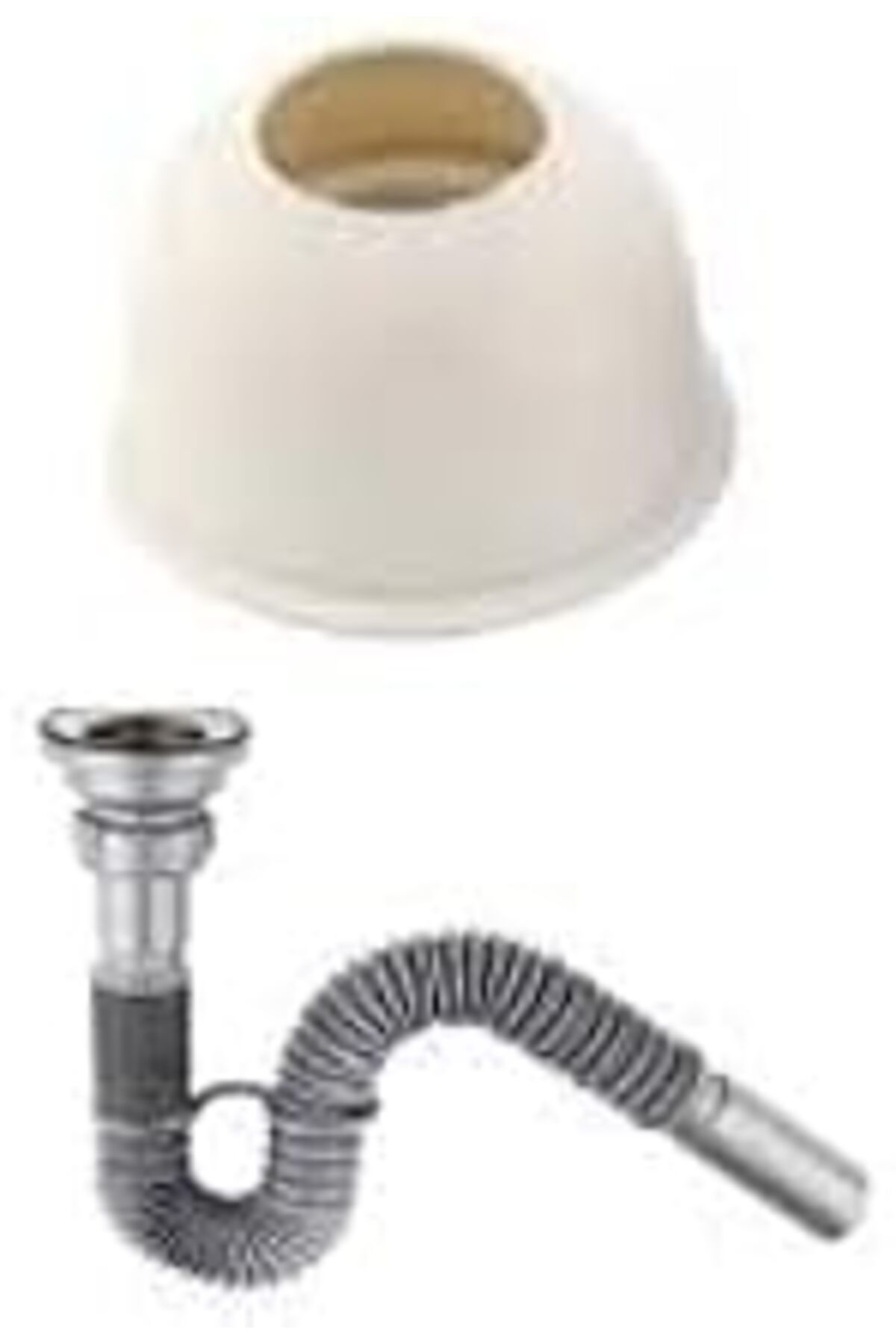 Pazarcan Feyza Yapi Donau Lüx Paslanmaz Gri Lavabo Ve Evye Sifonu 32 Mm Çıkışlı