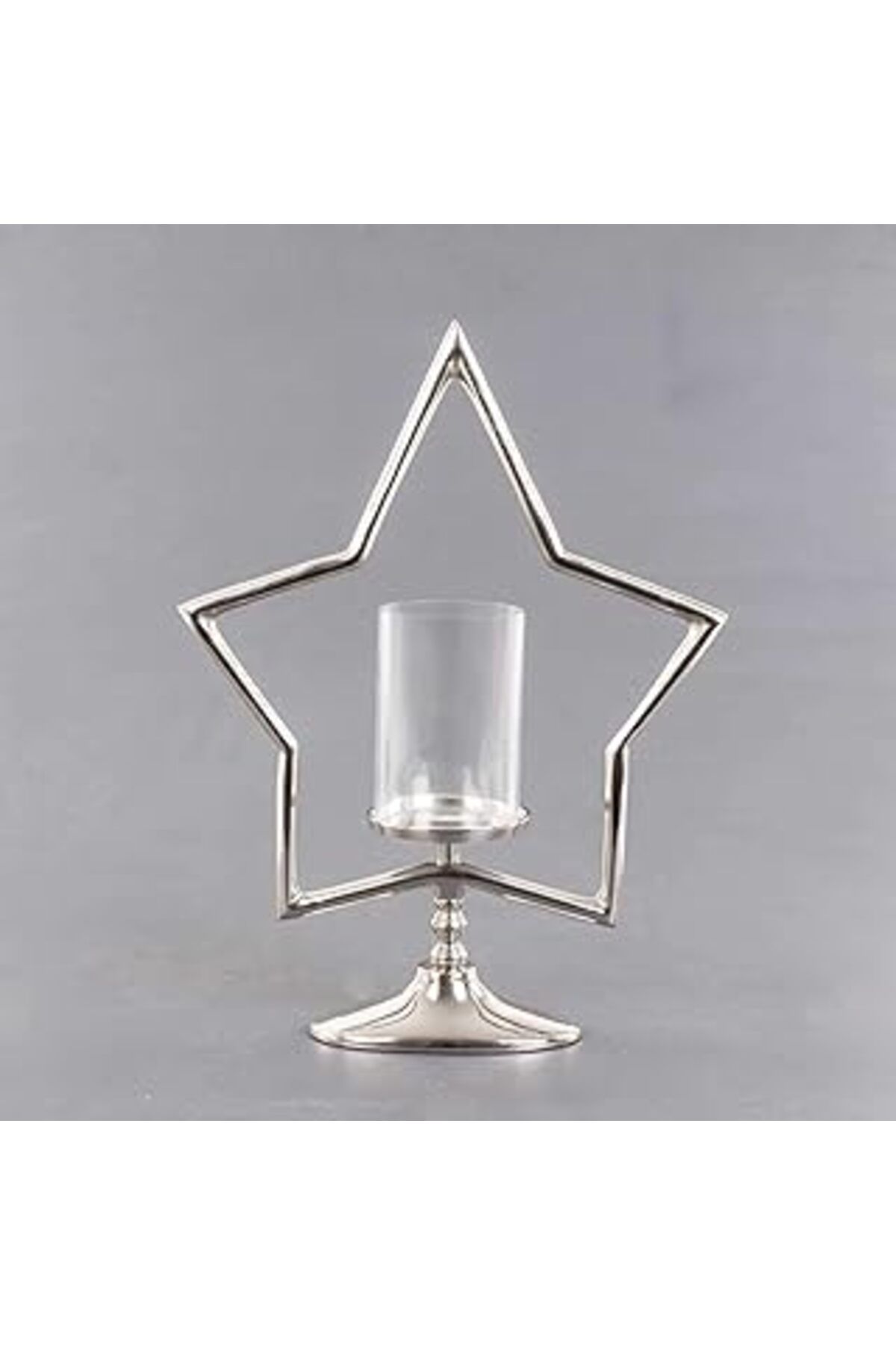 NETWORK ART Euro Flora Bzefl16079 Dekoratif Metal Yıldız Standlı Cam Mumluk 38X12X51 Cm