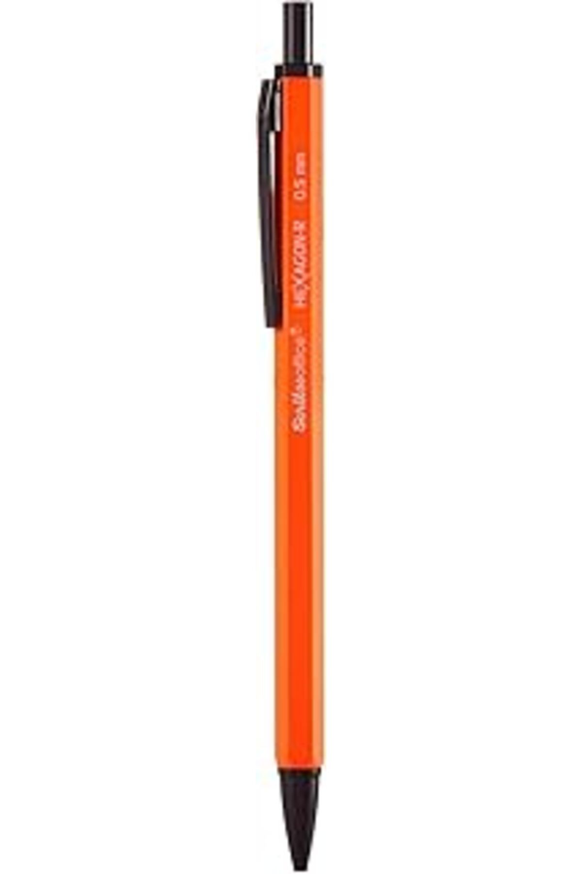 Hepta Collection Scrikss Office Hexagonr Mekanik Kurşun Kalem 12'Li Ambalaj Turuncu 0.5 Mm