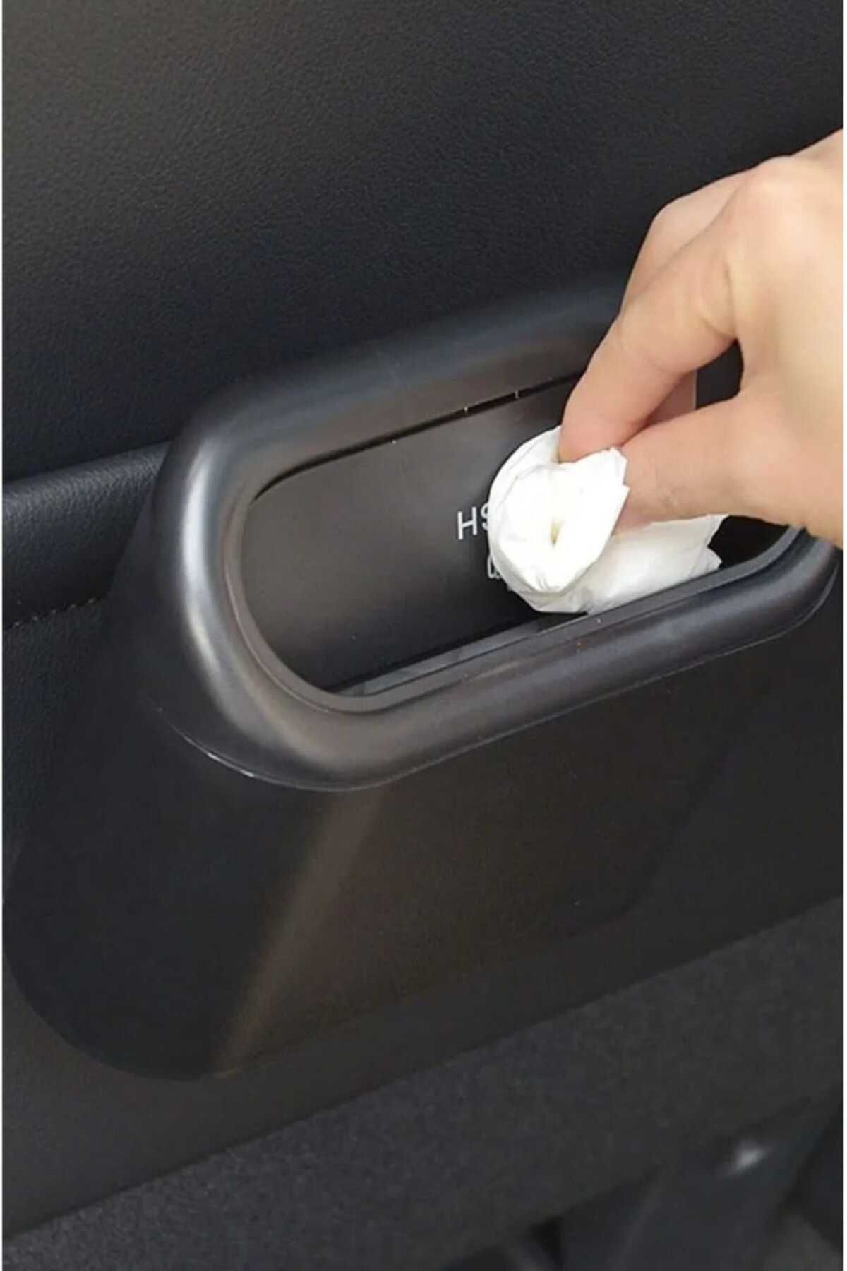 Manosta-Auto Trash Can Portable Car Interior Portable with Lid Organizer Trash Can Portable Bucket with Push Lid 3