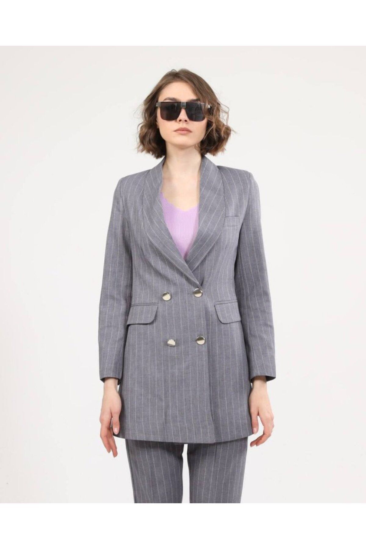 Simala-Four Button Striped Jacket 3