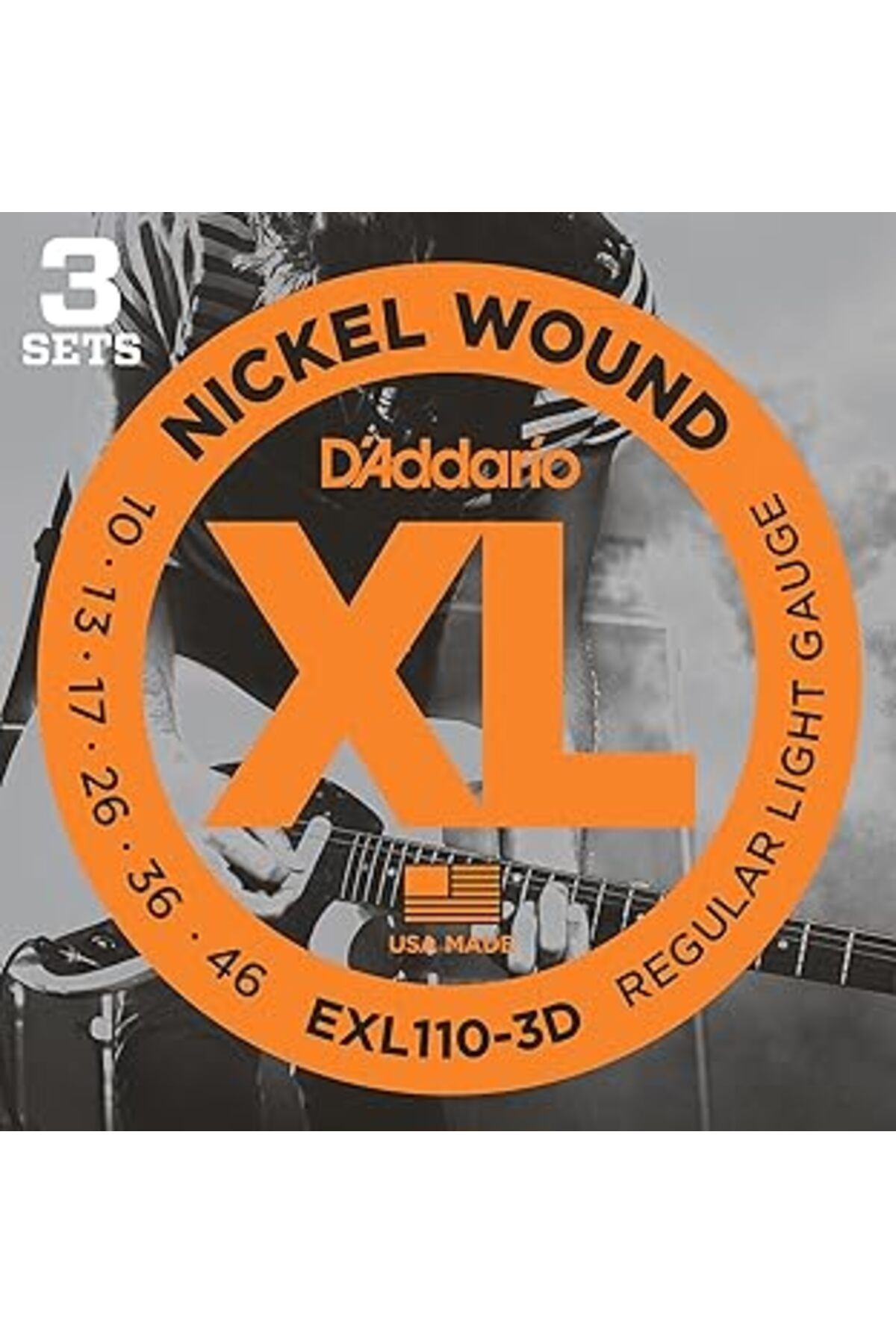 Pazarcan D'Addario (3 Set) Elektro Gitar Tel Seti, Xl, 10-46, Nickel