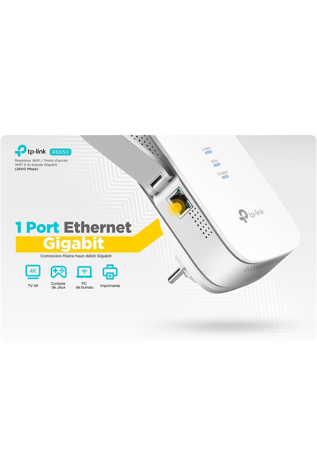 TP-LINK-AC2600 Dual Band Mesh Wi-Fi Range Extender, Wi-Fi Booster/Hotspot with 1 Gigabit Port, Dual- 5