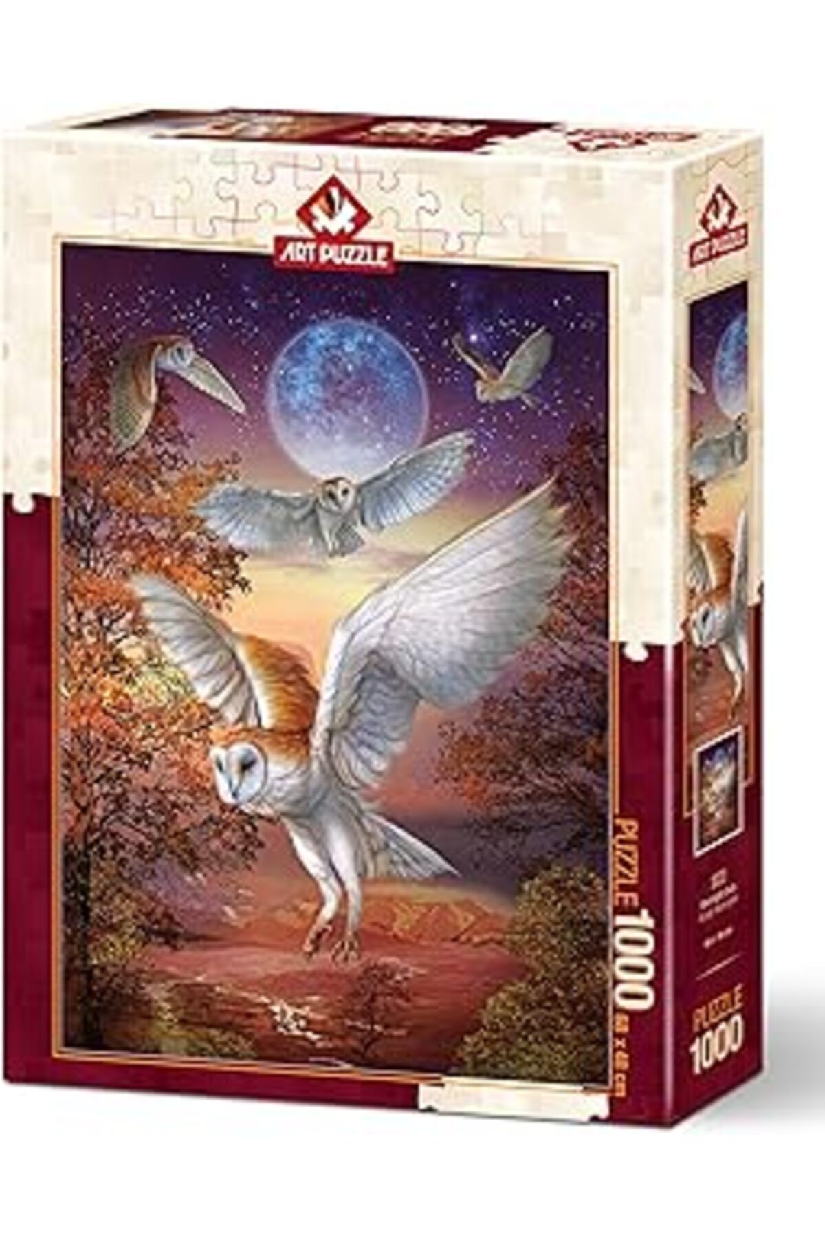 Hepta Collection-1000 Piece Art Puzzle - Moonlight and Owls 1