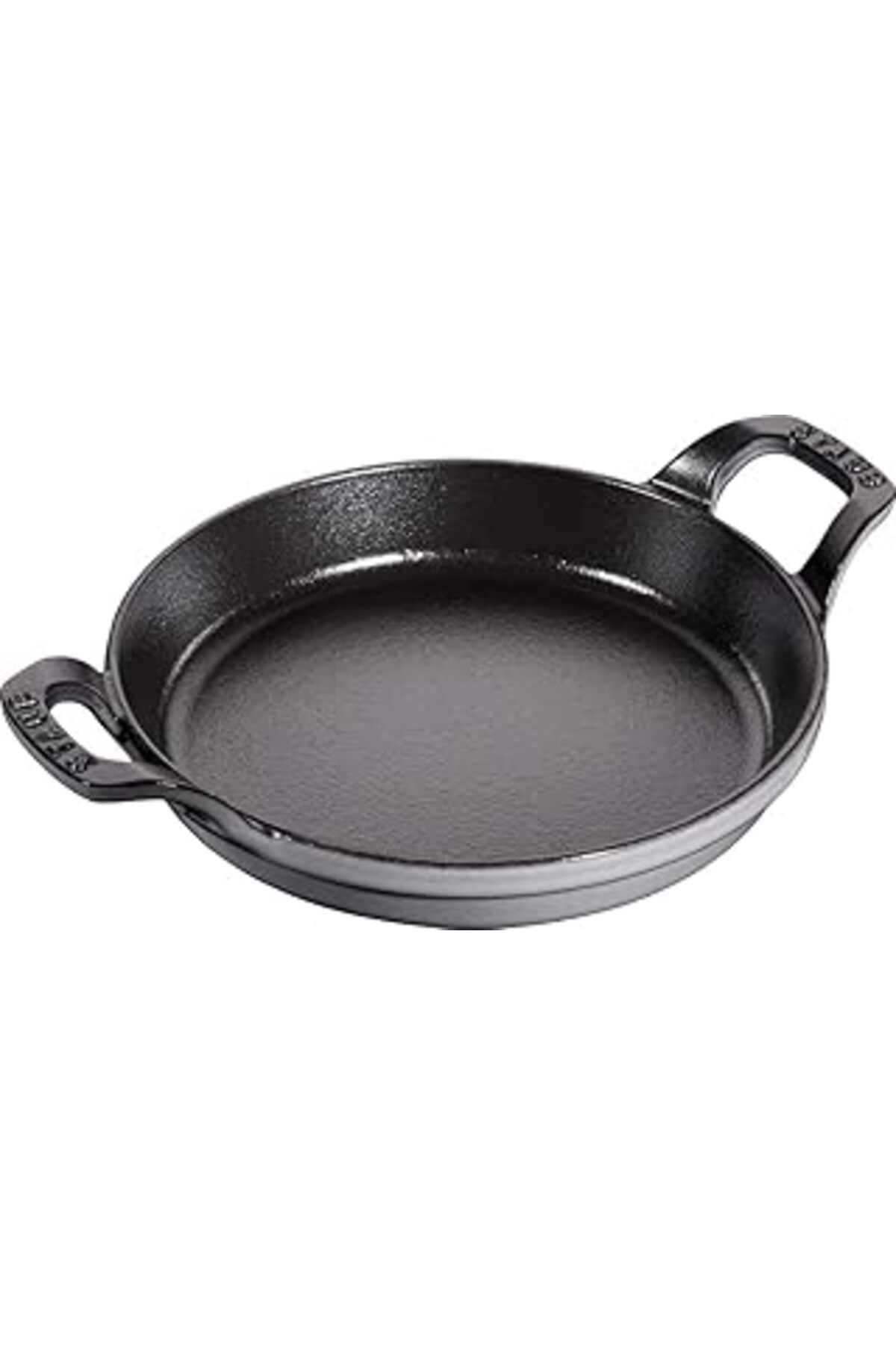Pazarcan Staub Toz İstiflenebilir Fırın Kabı, Yuvarlak (20 Cm, 0,75 L İçerisinde Bulunan Mat Siyah Kaplı Tep