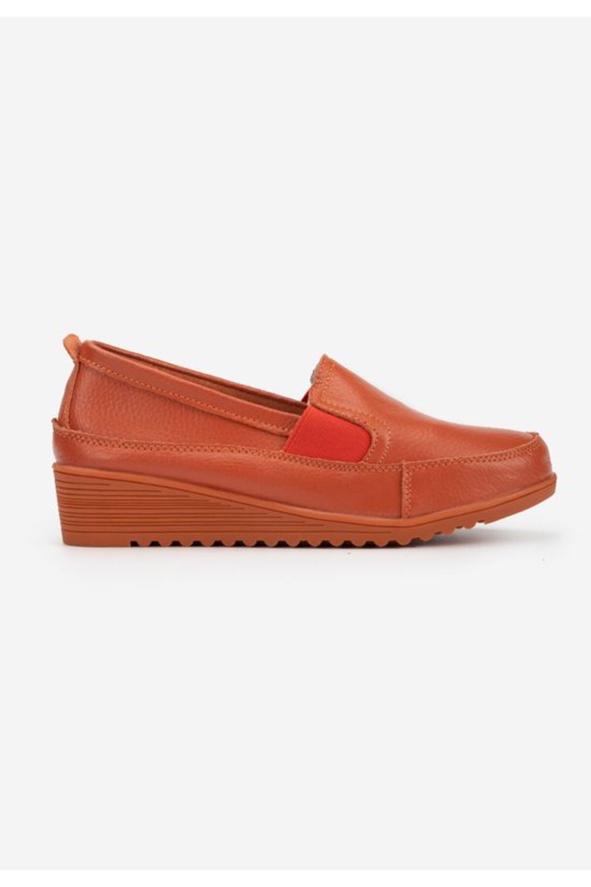 B T Shoes-Women's orange leather loafers Sonima 3