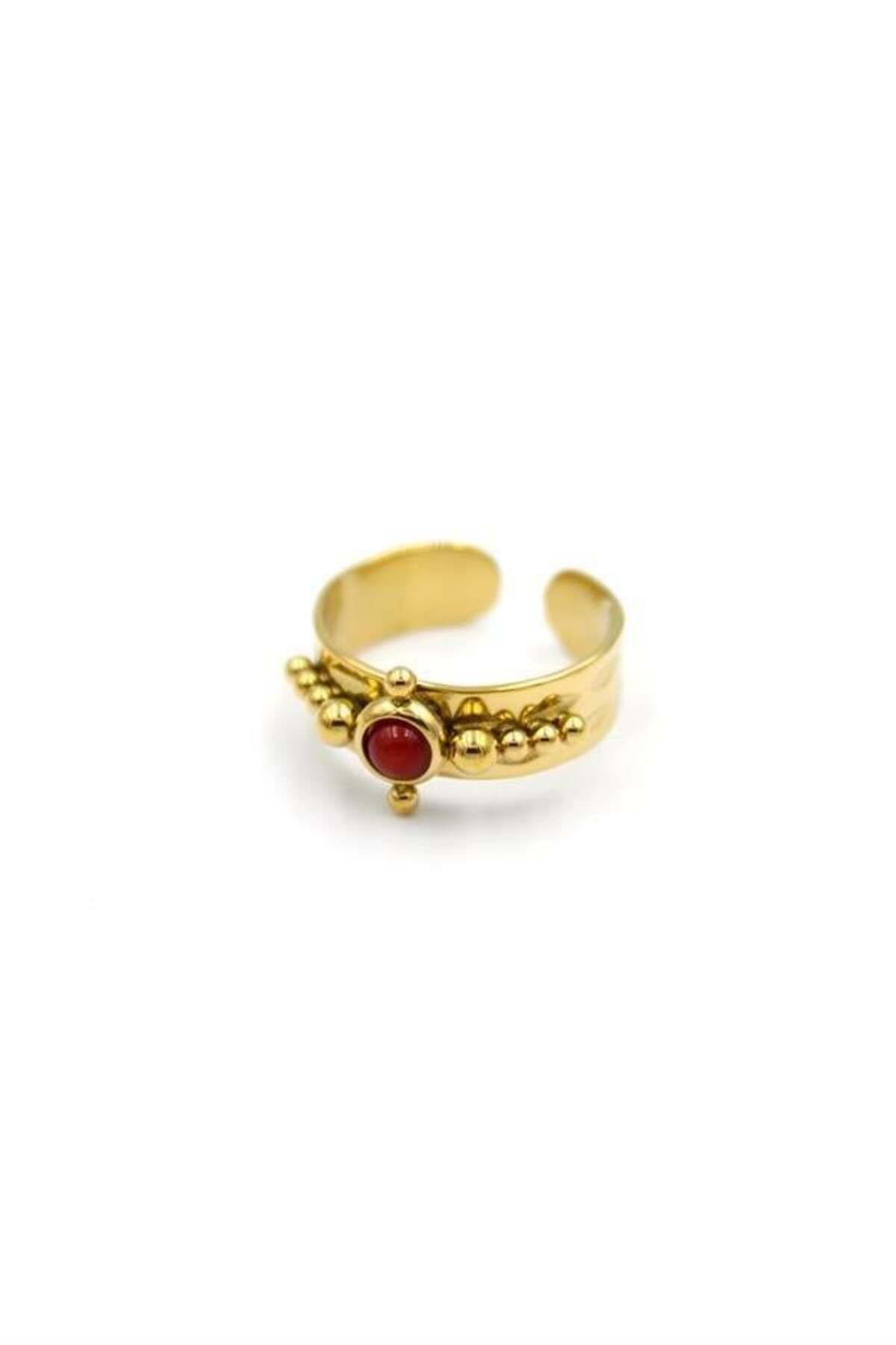 MENESSA-Burgundy Natural Stone Ring 1