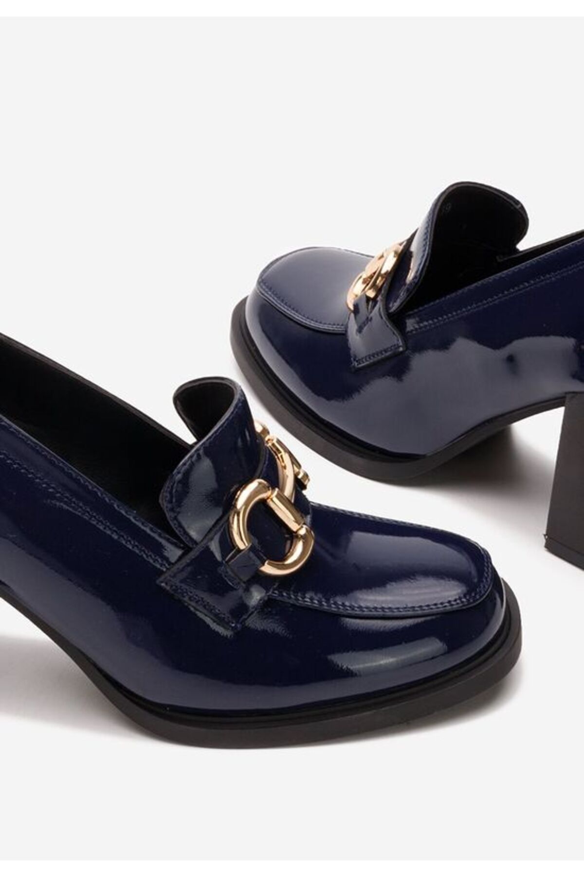 B T Shoes-Mocasini cu toc Efora albastri 5
