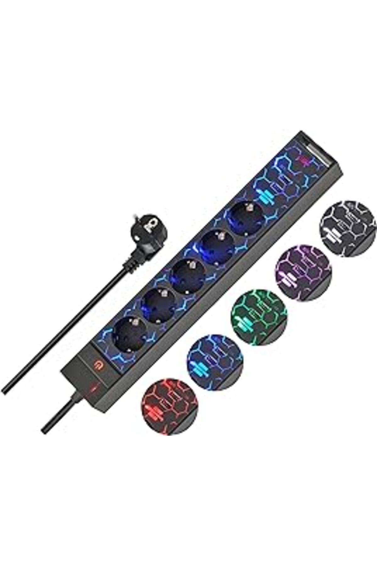 Pazarcan Brennenstuhl Gamer Prizi Gsl 05 Usb Led Aydınlatmalı 5 Soketli Çoklu Priz (Oyun Kurulumu Için Led R