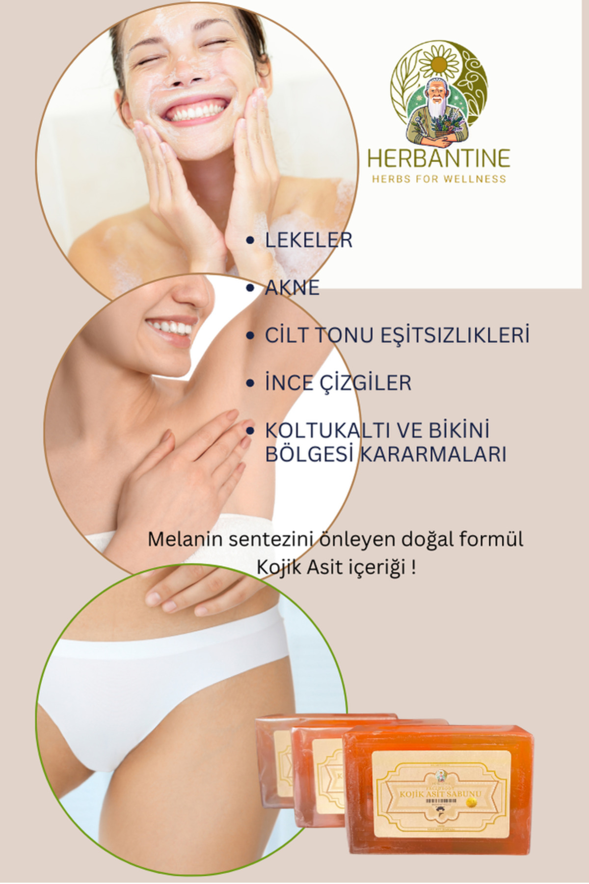 herbantine %1 Kojik Asit Sabunu Kojic Acid Sabun Leke Aydınlatıcı