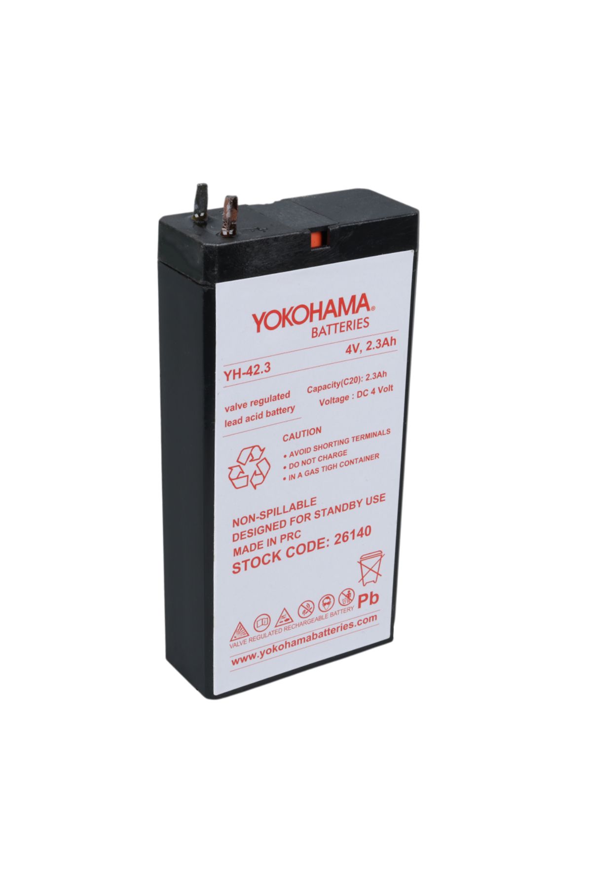 Narnuga YOKOHAMA YH-42.3 4 VOLT - 2.3 AMPER KURU AKÜ (50 X 100 X 22 MM) (4767) - MCT4526-8553