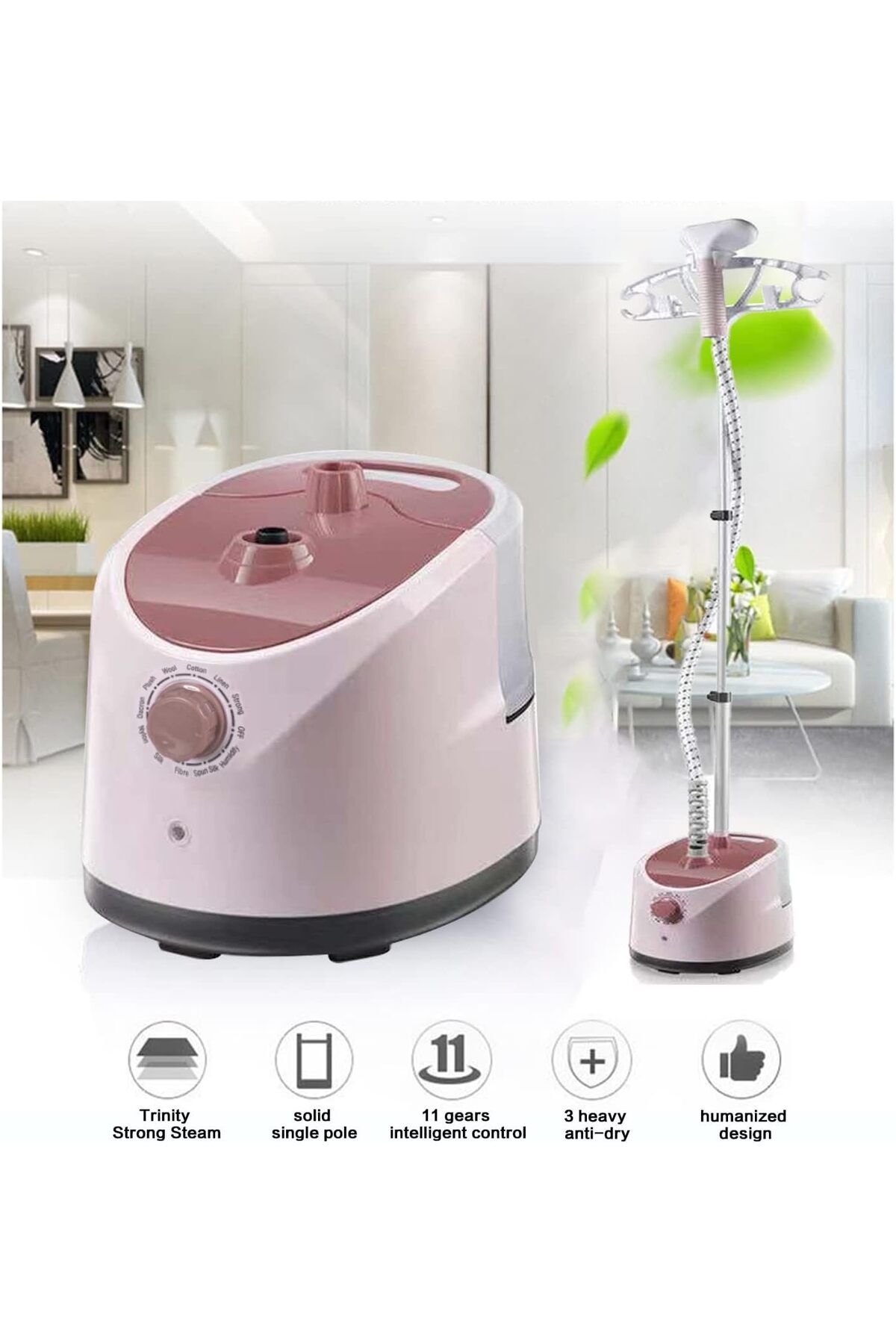 COOYA-Garment Steamer 2000W, Height Adjustable Ironing Board, 40 Second Heating Time, Heat Insulated 3