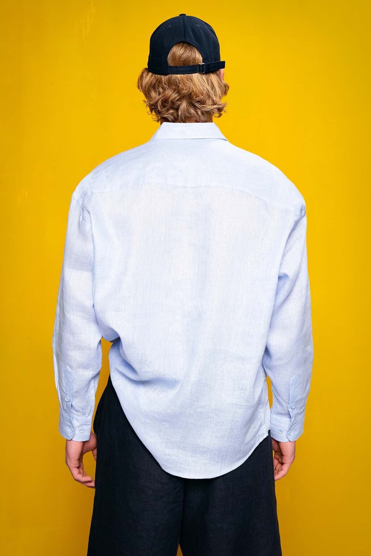 GIESTO-100% Linen Blue Shirt 4