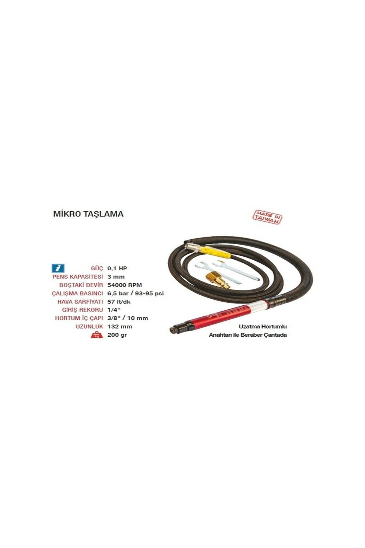 Yama At-3170 Havalı Mikro Taşlama 3Mm 54000 Devir