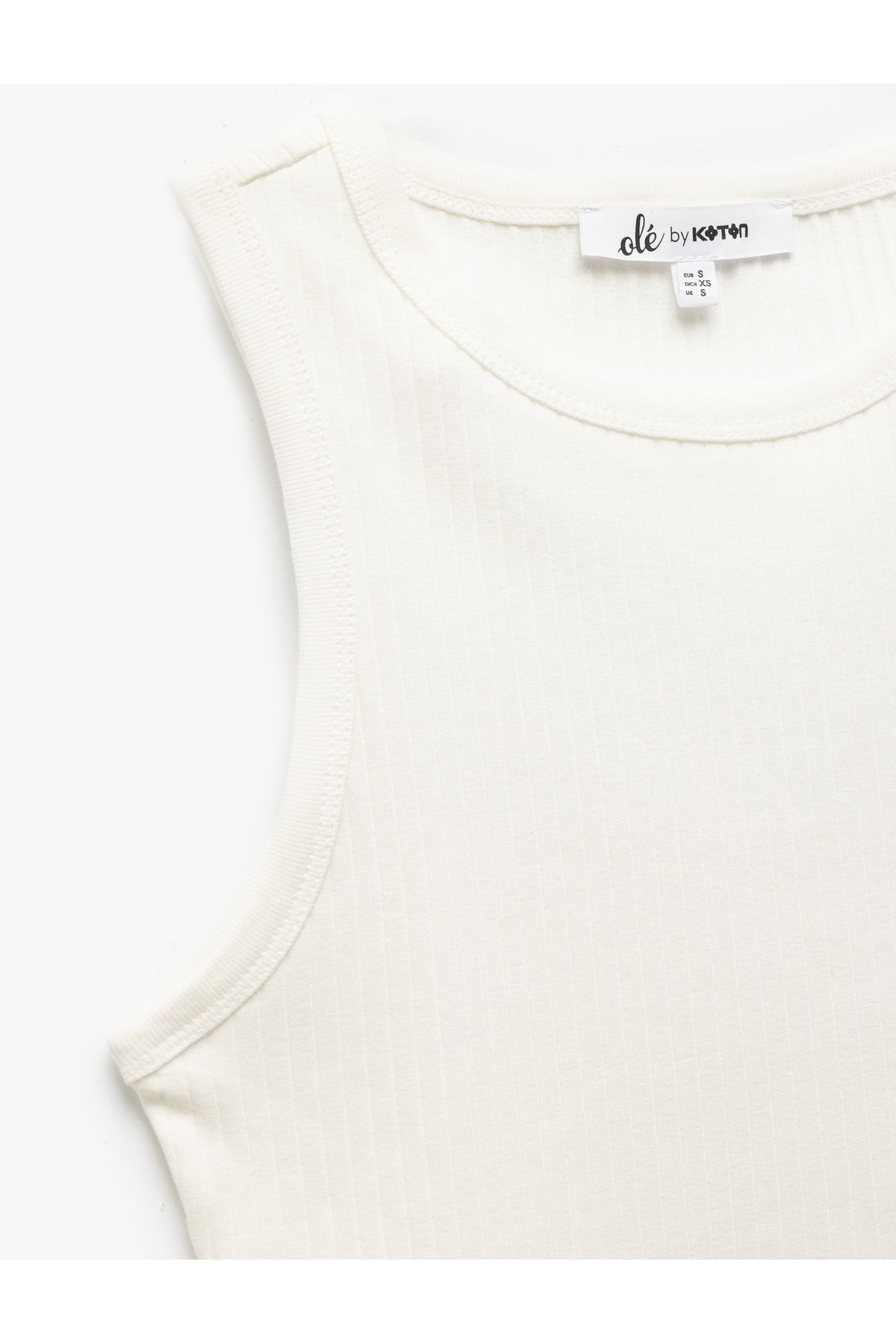 Koton-Tricou de damă, fără mâneci, din bumbac, cu decolteu, slim fit 3