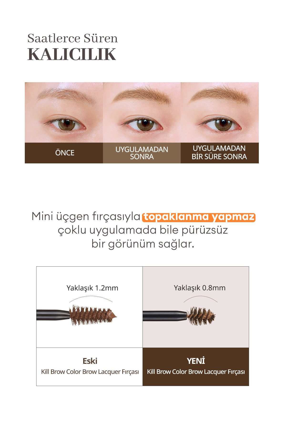 CLIO-Intense Pigmented, Triangular Brush Tip Eyebrow Mascara Clio Kill Brow Color Brow Lacquer (05 Gray Brown) 3