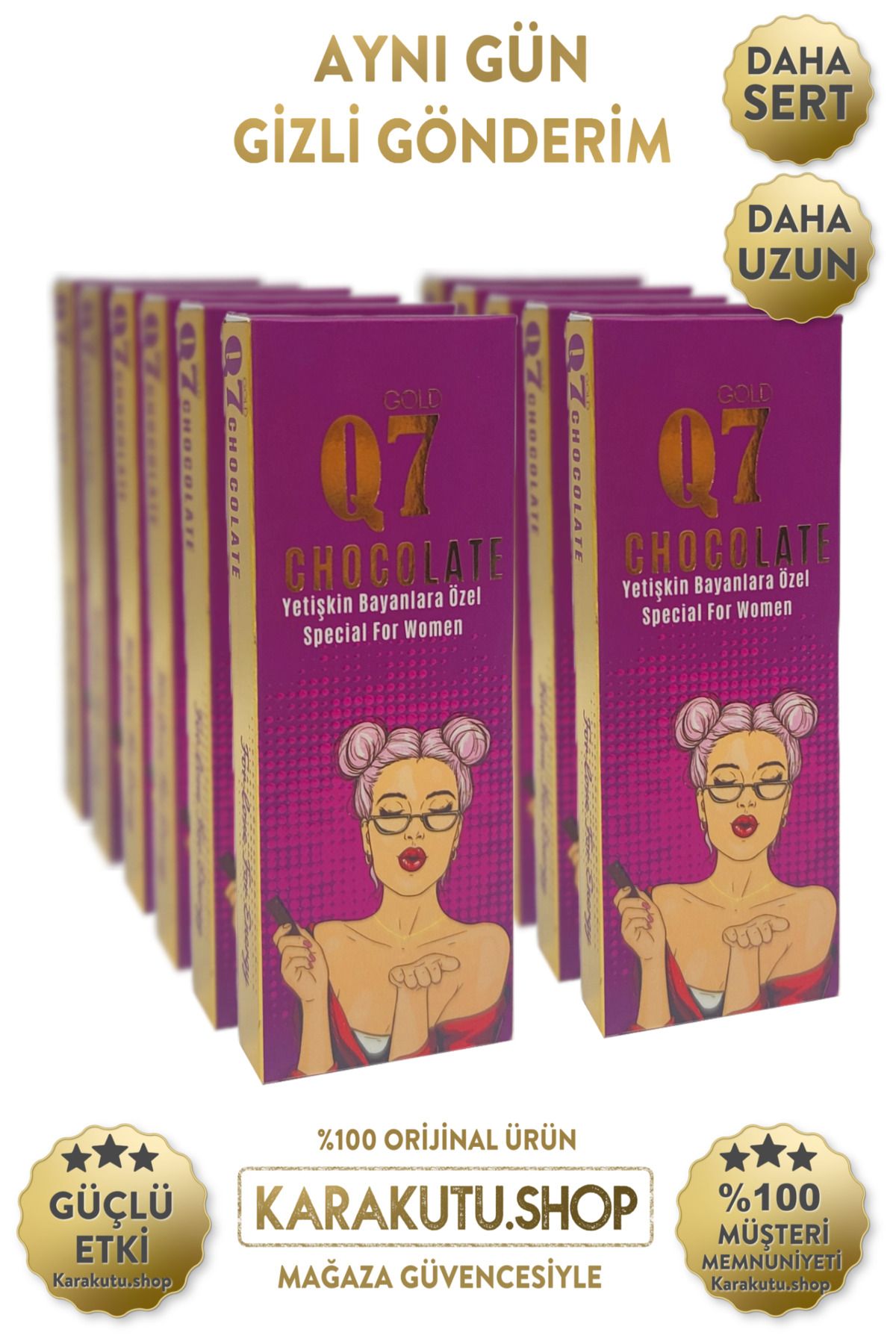 Gold Q7 Lady Çikolata 12 Adet Ginseng Çikolata Bir Kutu Enerji Çikolata Energy chocolate