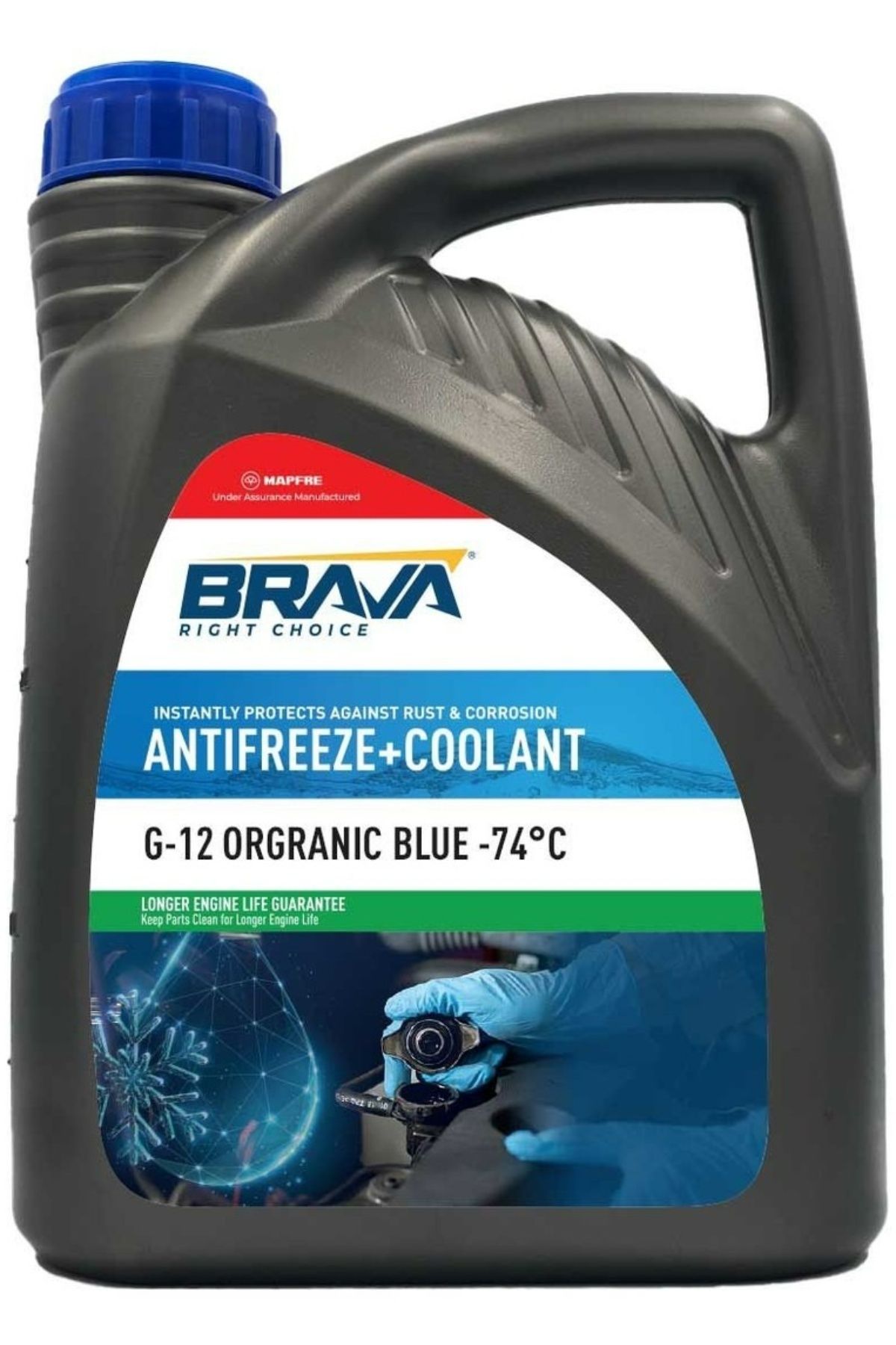 Brava ORGANİK 3 LT G-12 ANTİFRİZ MAVİ -74°C