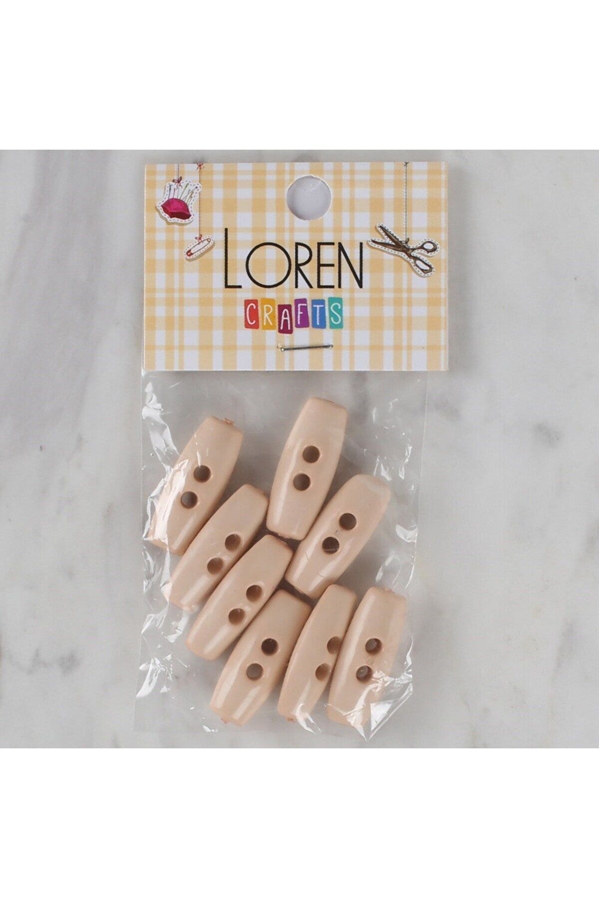 Biomak Loren Crafts pudra pembe 8 li çoban düğmesi