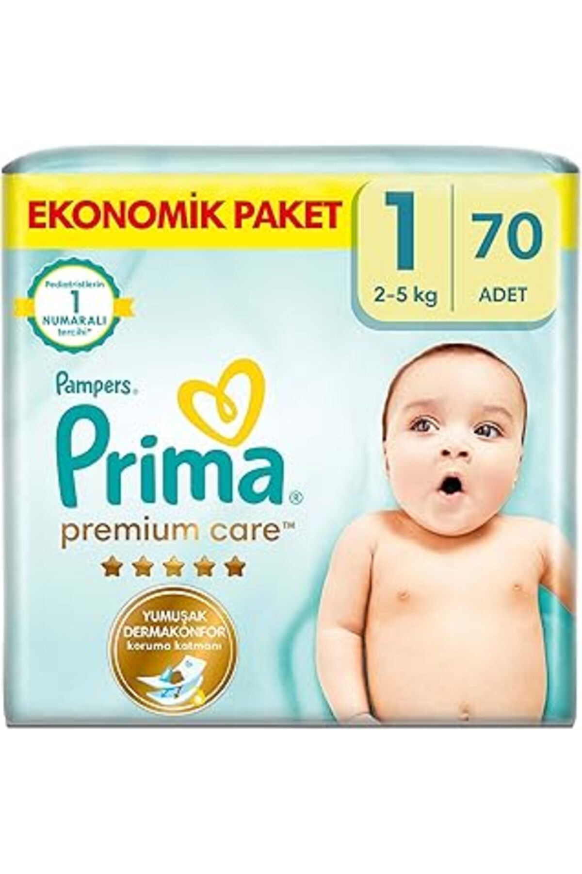 NZM TİCARET Bebek Bezi Premium Care 1 Numara 70 Adet Yenidoğan Ekonomik Paket