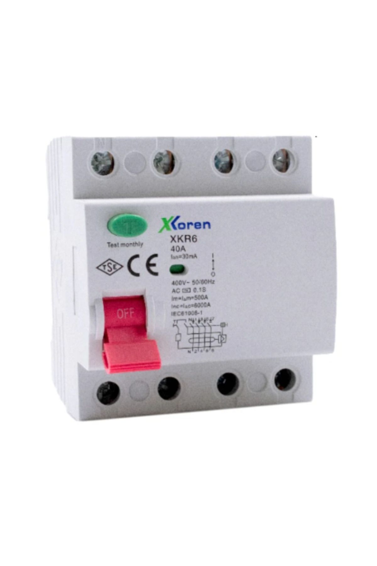 xkoren 4X32A 30MA 6KA Kaçak Akım RÖLESİ XKR64P-30-32