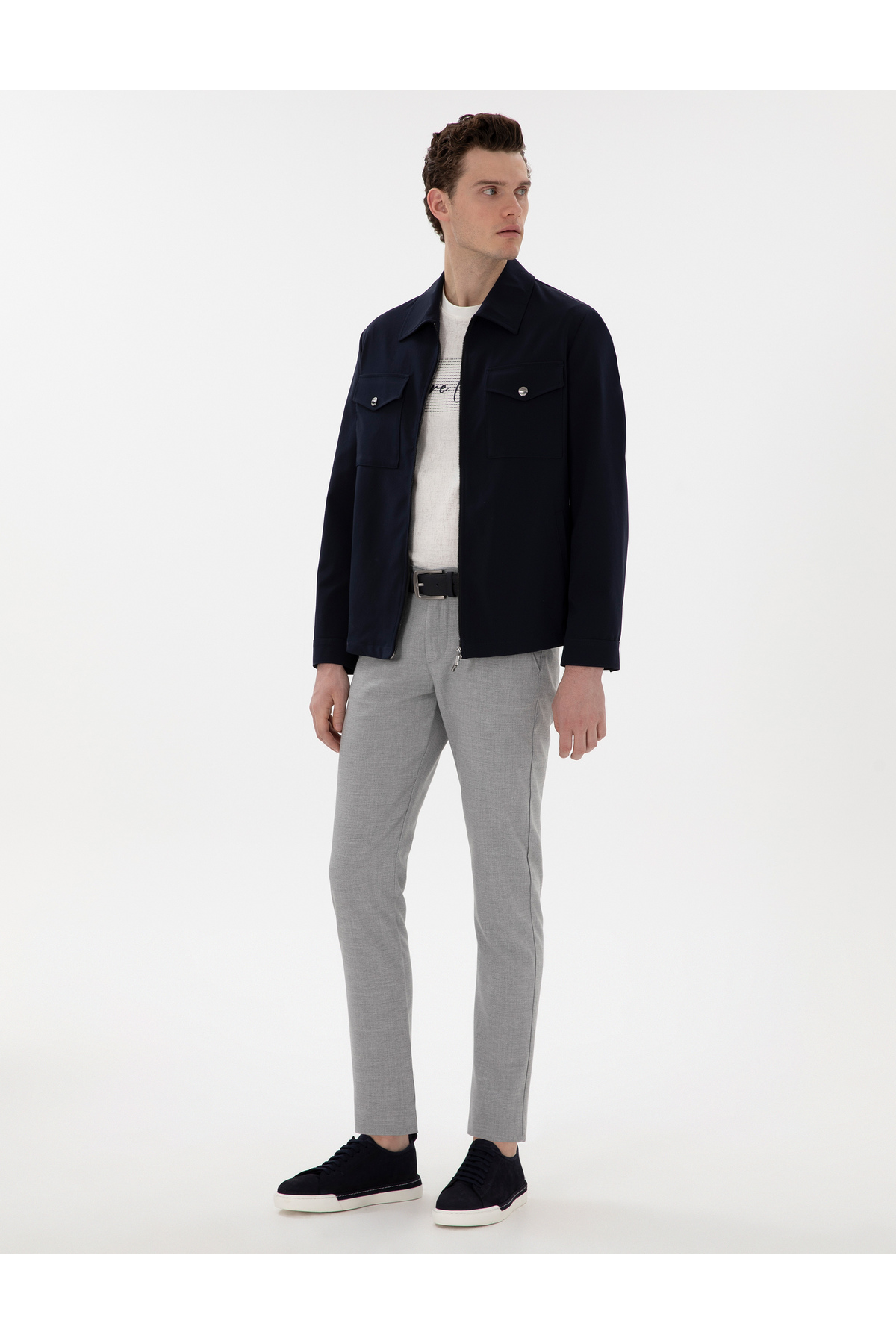 Pierre Cardin Lacivert Regular Fit Fermuarlı Ceket 50306056-VR033 görsel 4