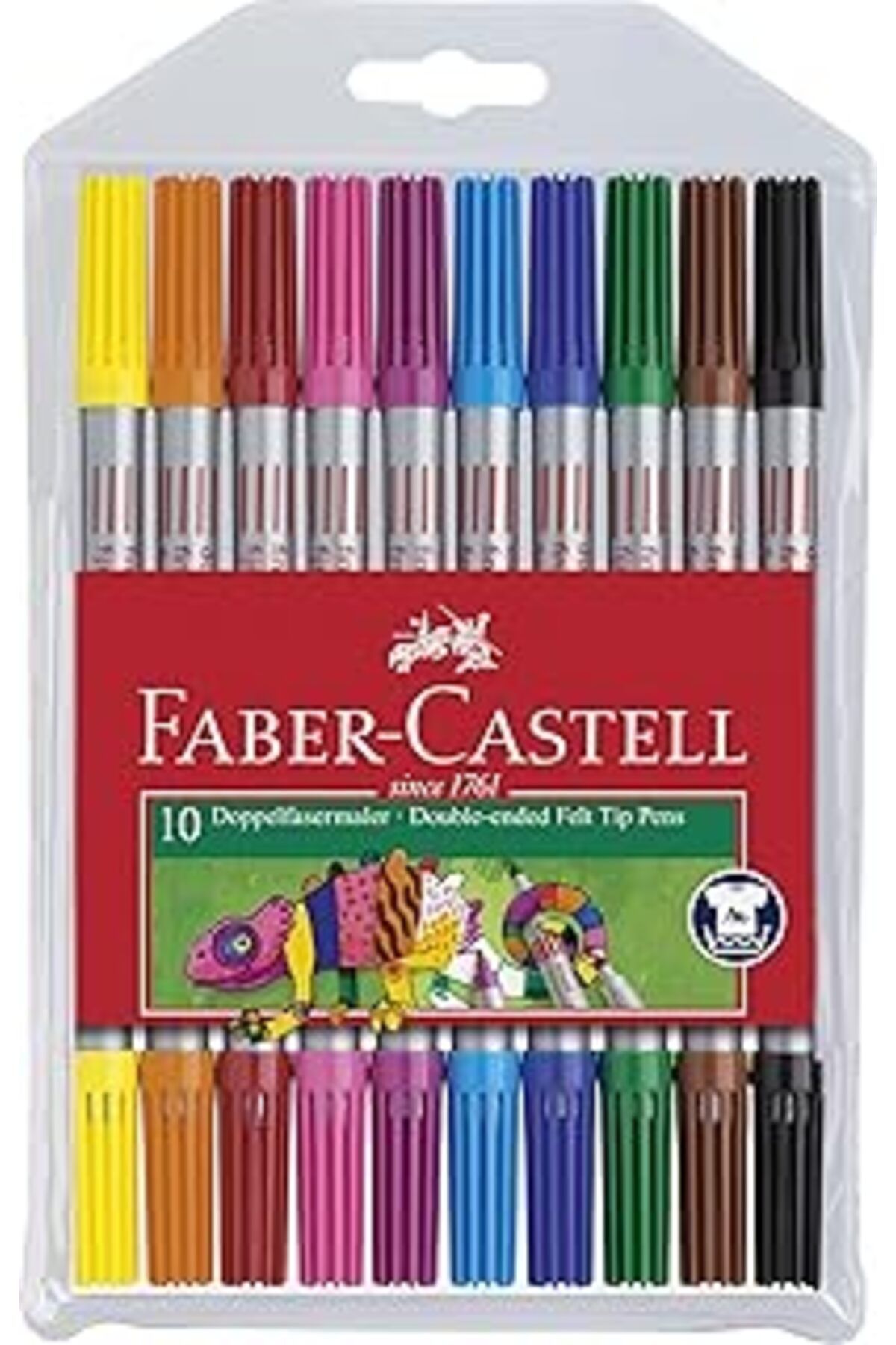 Pazarcan Faber-Castell Çift Uçlu Keçeli Kalem, 10 Renk