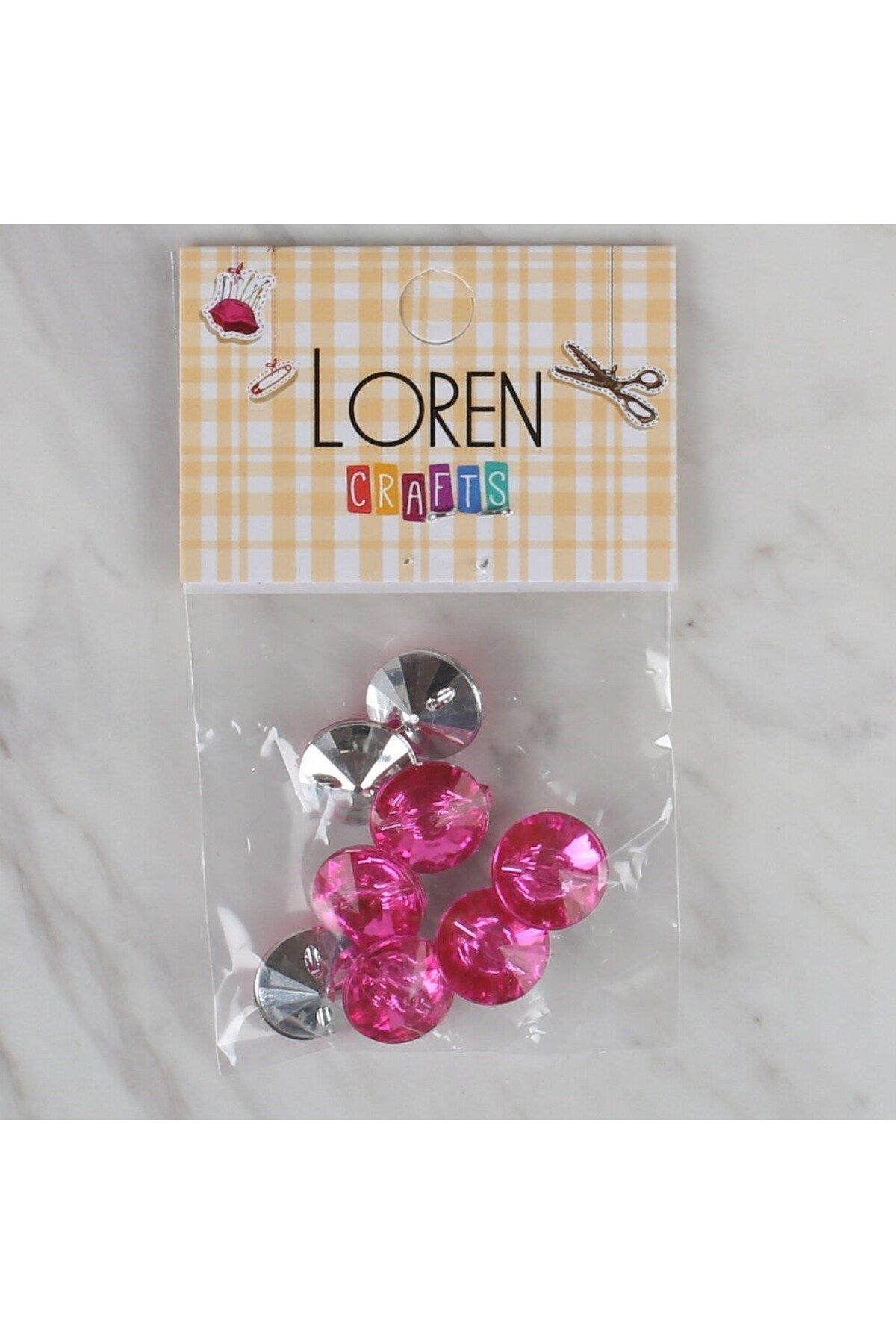 MBB ETİCARET Loren Crafts pembe 8 li düğme - 203