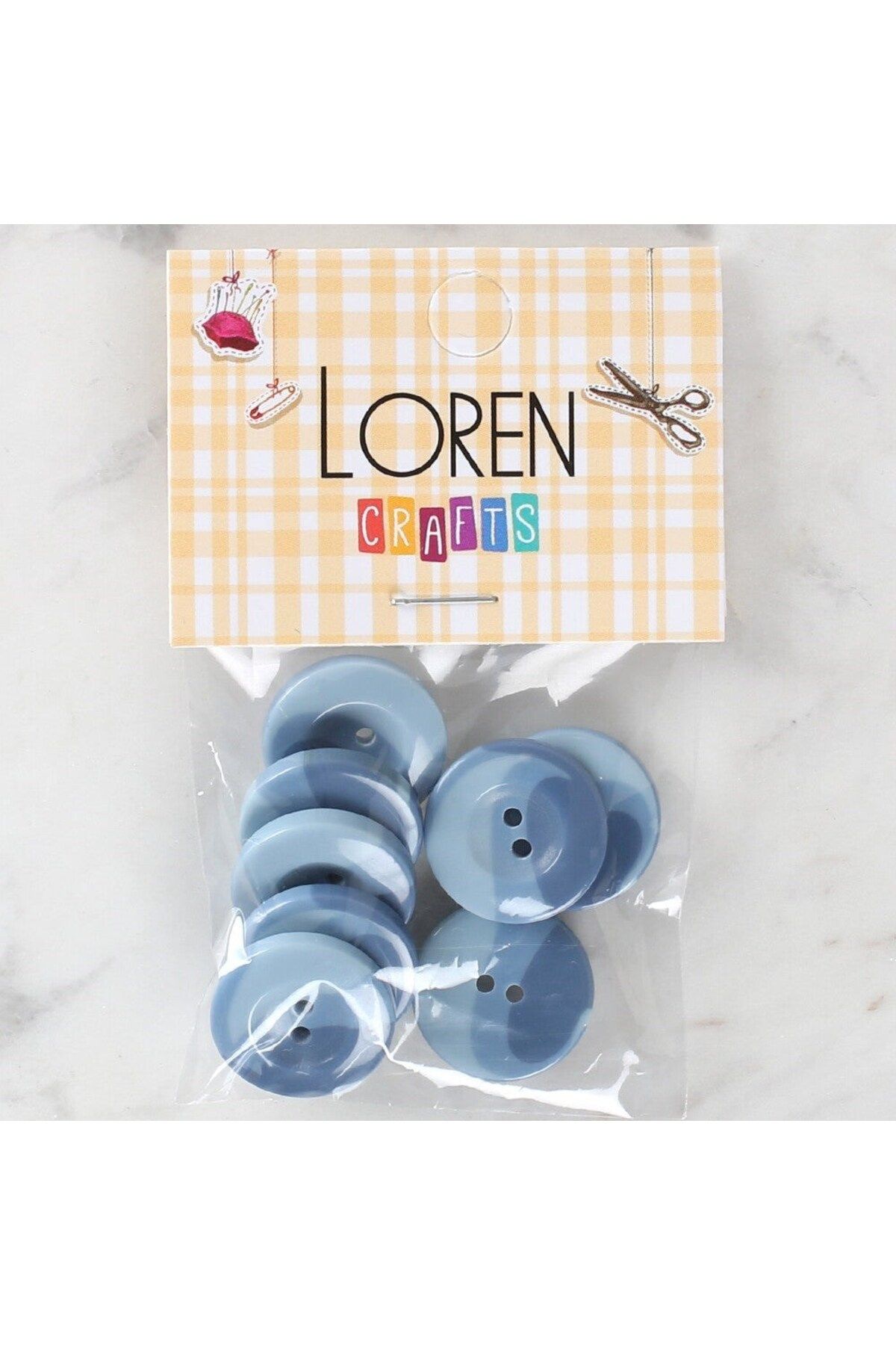 Nurum E Tİcaret Loren Crafts 8'li Düğme Mavi - 1132