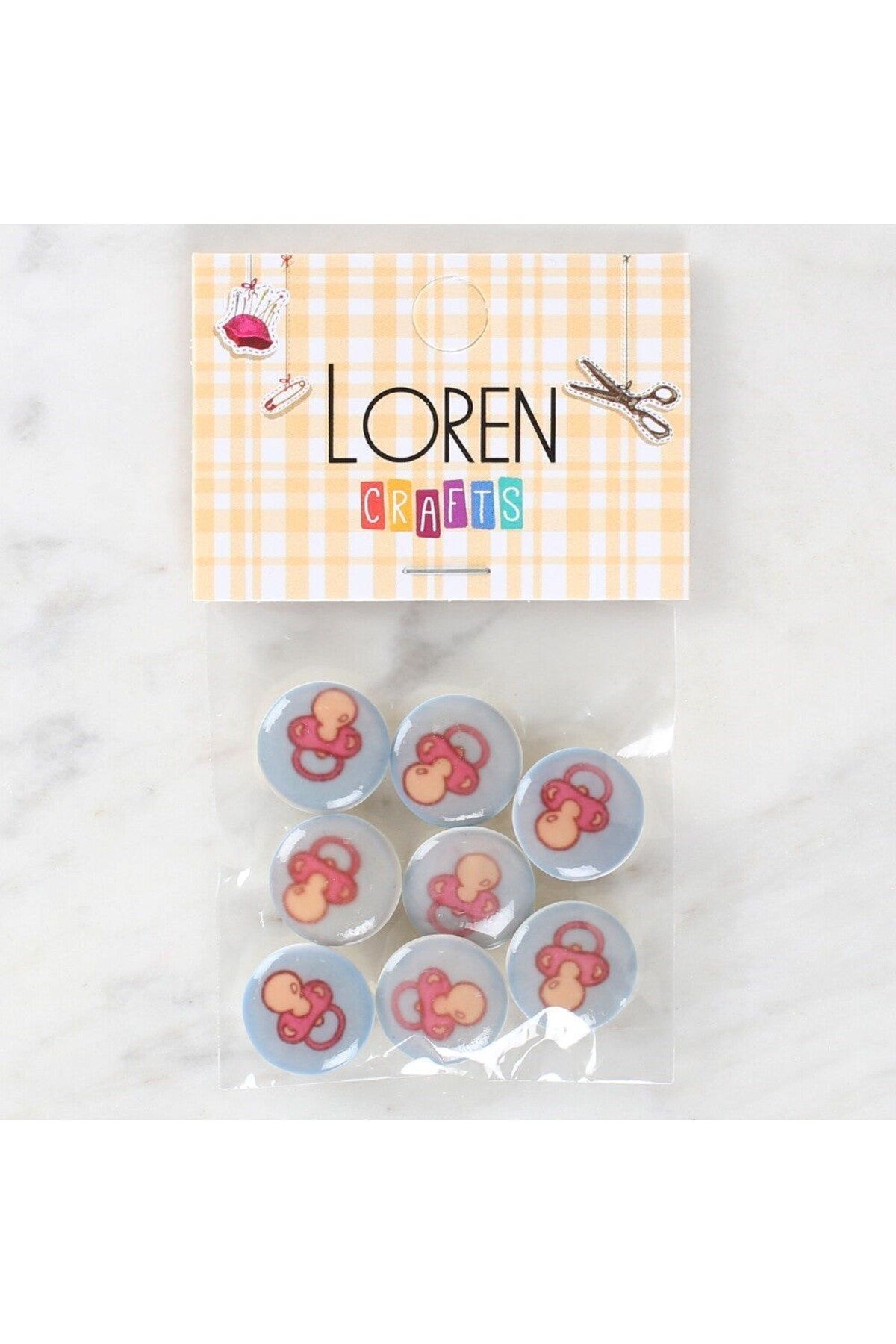 blueb Loren Crafts 8'li Emzik Düğme - 1013