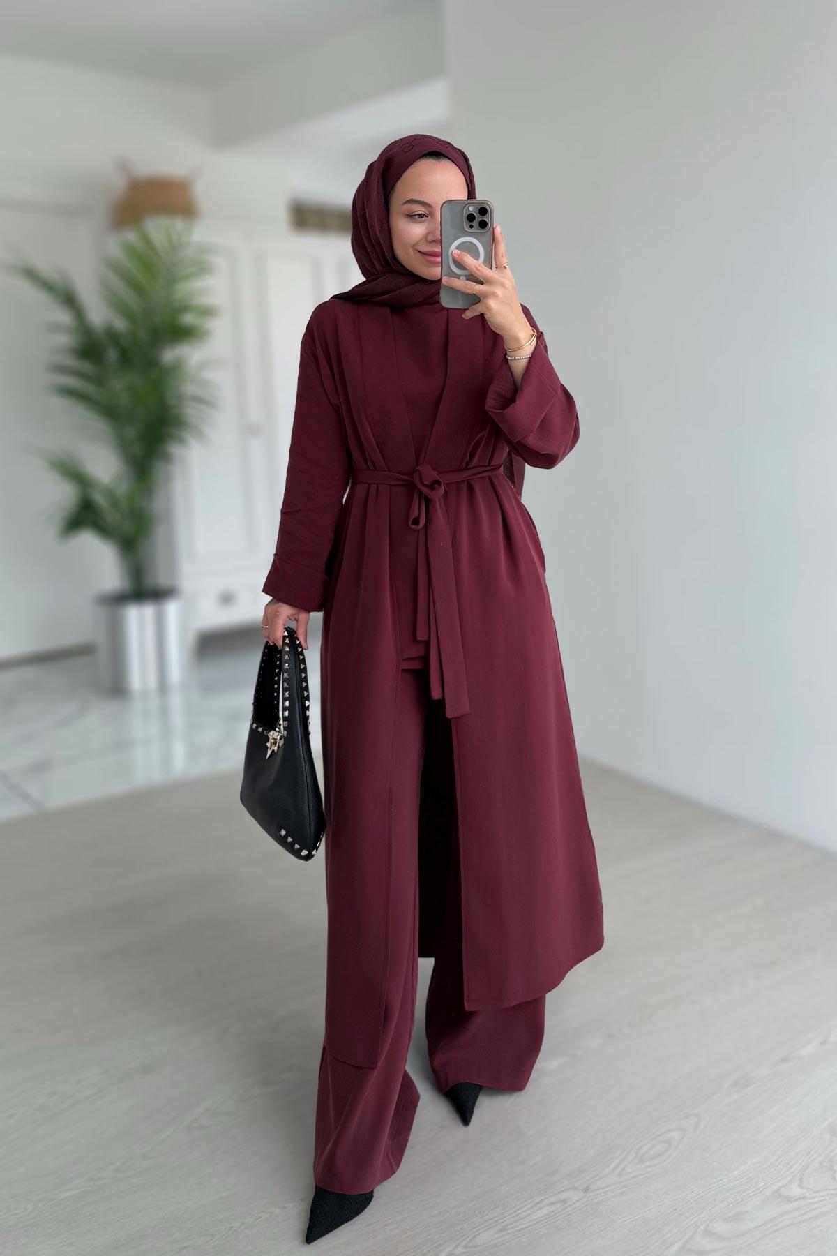 Ka Hijab-Triple Set Burgundy Shoes 1