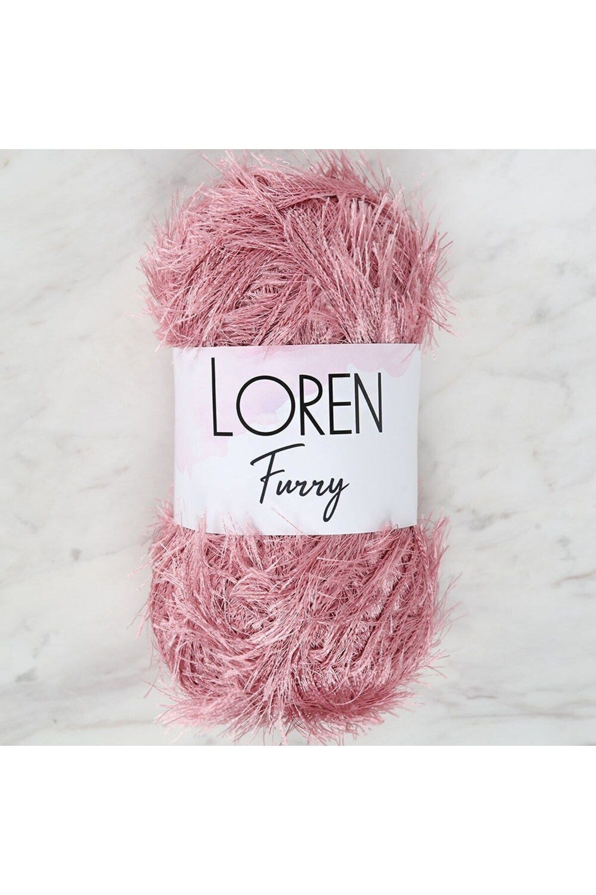 Kuzgun Online Shop Loren Furry Dusty Rose Frânghie Tricotată Manual - Rf028 Unisex - One Size