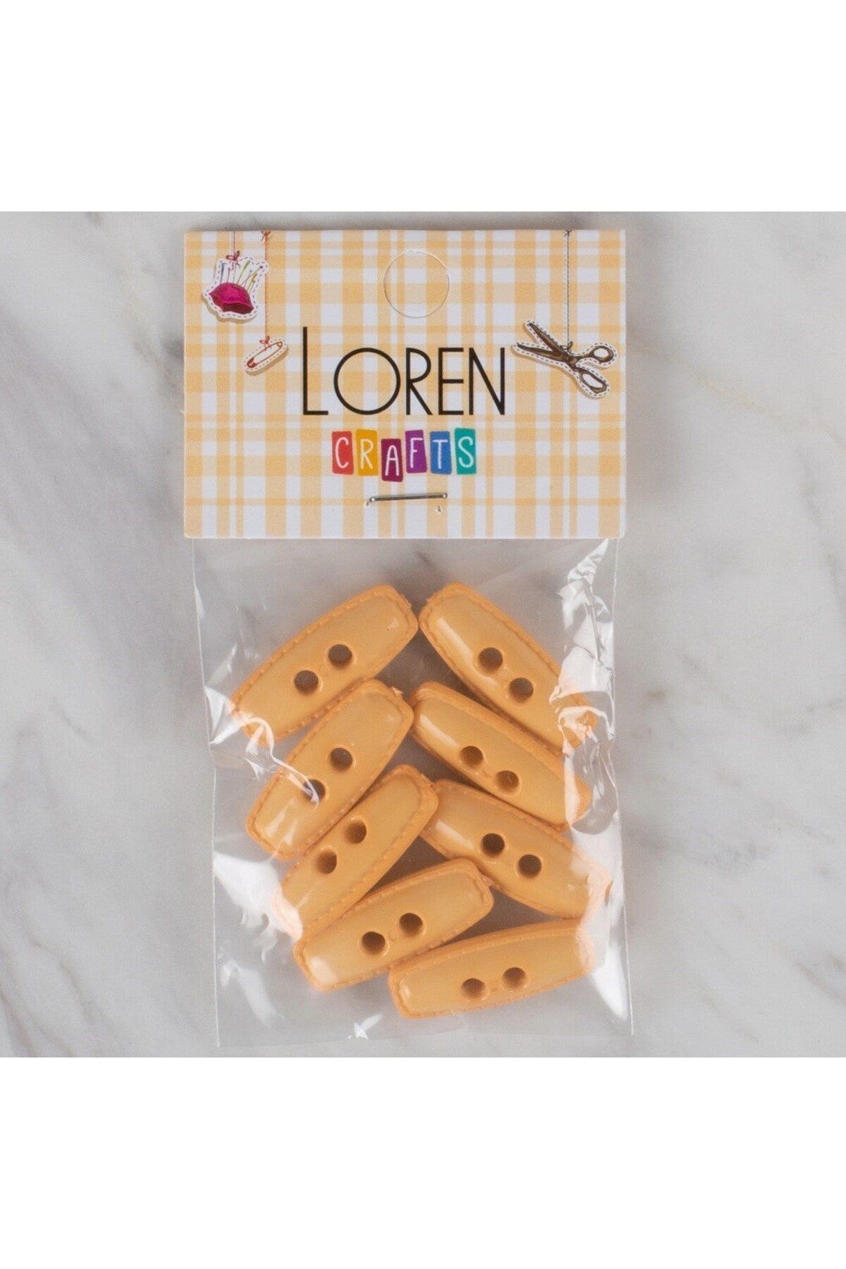 Allproduct Loren Crafts turuncu 8 li çoban düğmesi