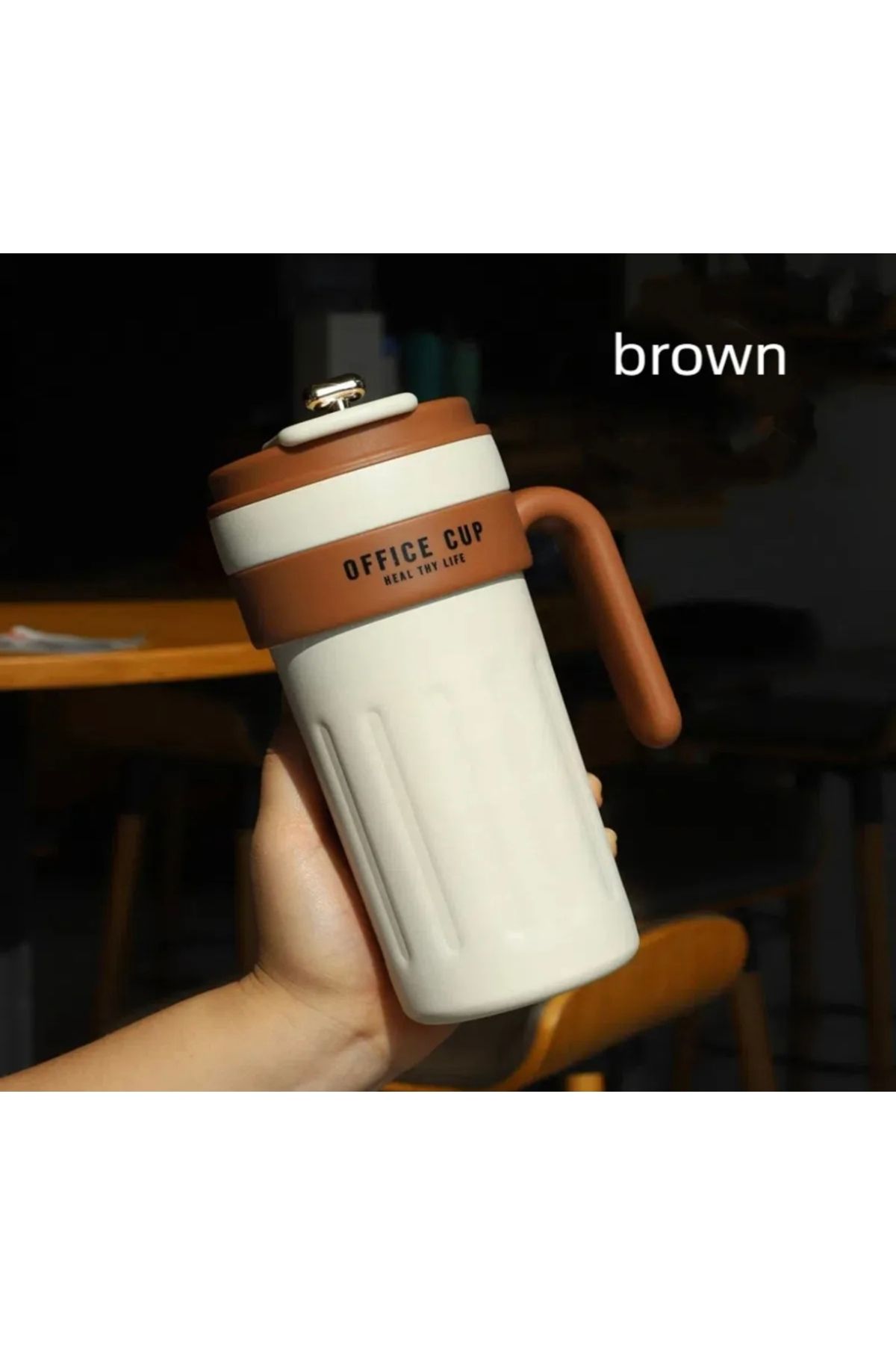 CEZVE HOME-Stainless Steel Thermal Insulated Thermos Mug with Digital Temperature Display 600 ml 2