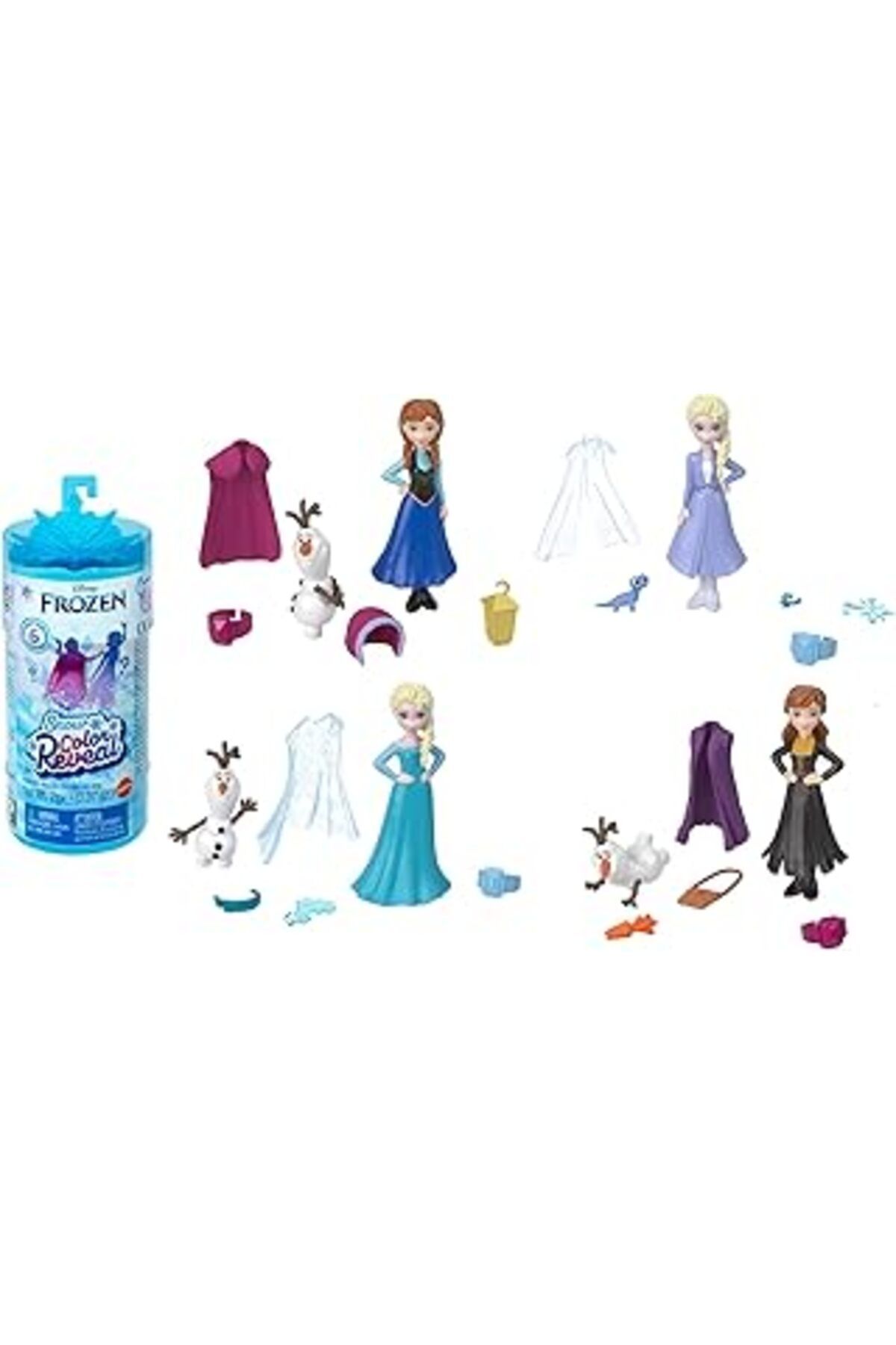 robotrend Disney Frozen Karlar Ükesi Color Reveal Renk Değiştiren Prenses Bebekler
