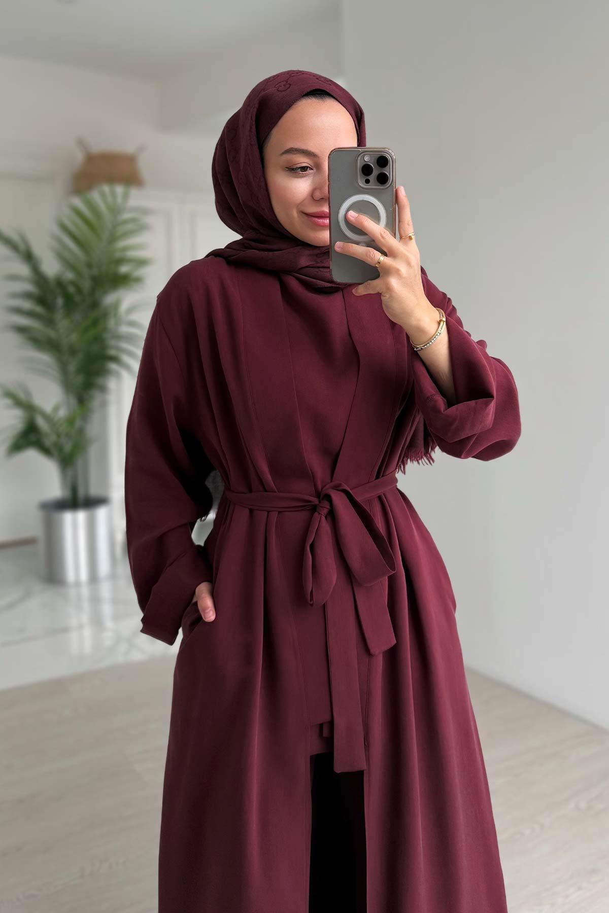 Ka Hijab-Triple Set Burgundy Shoes 3